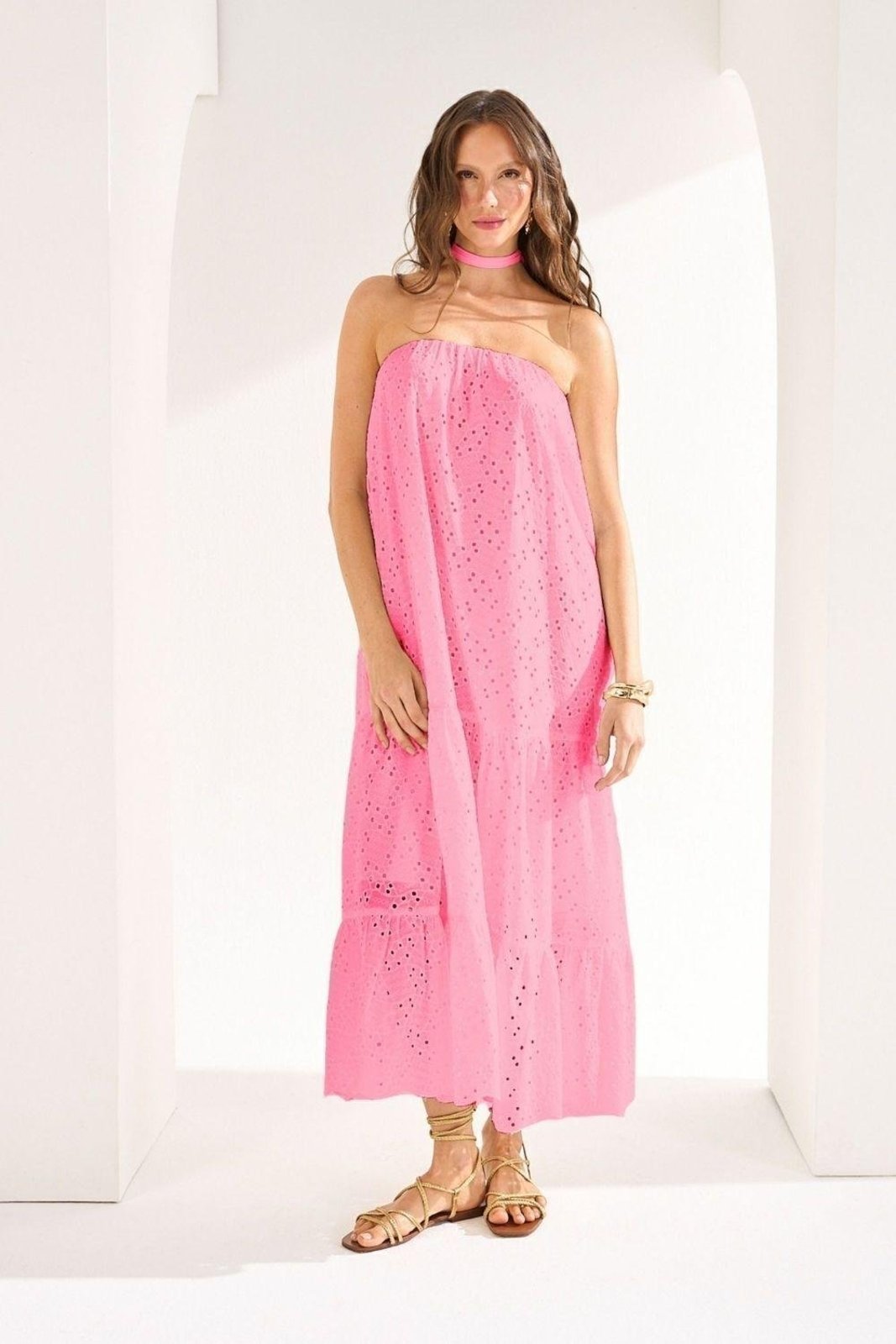Vestido Midi Laise Ritmi Studio Rosa