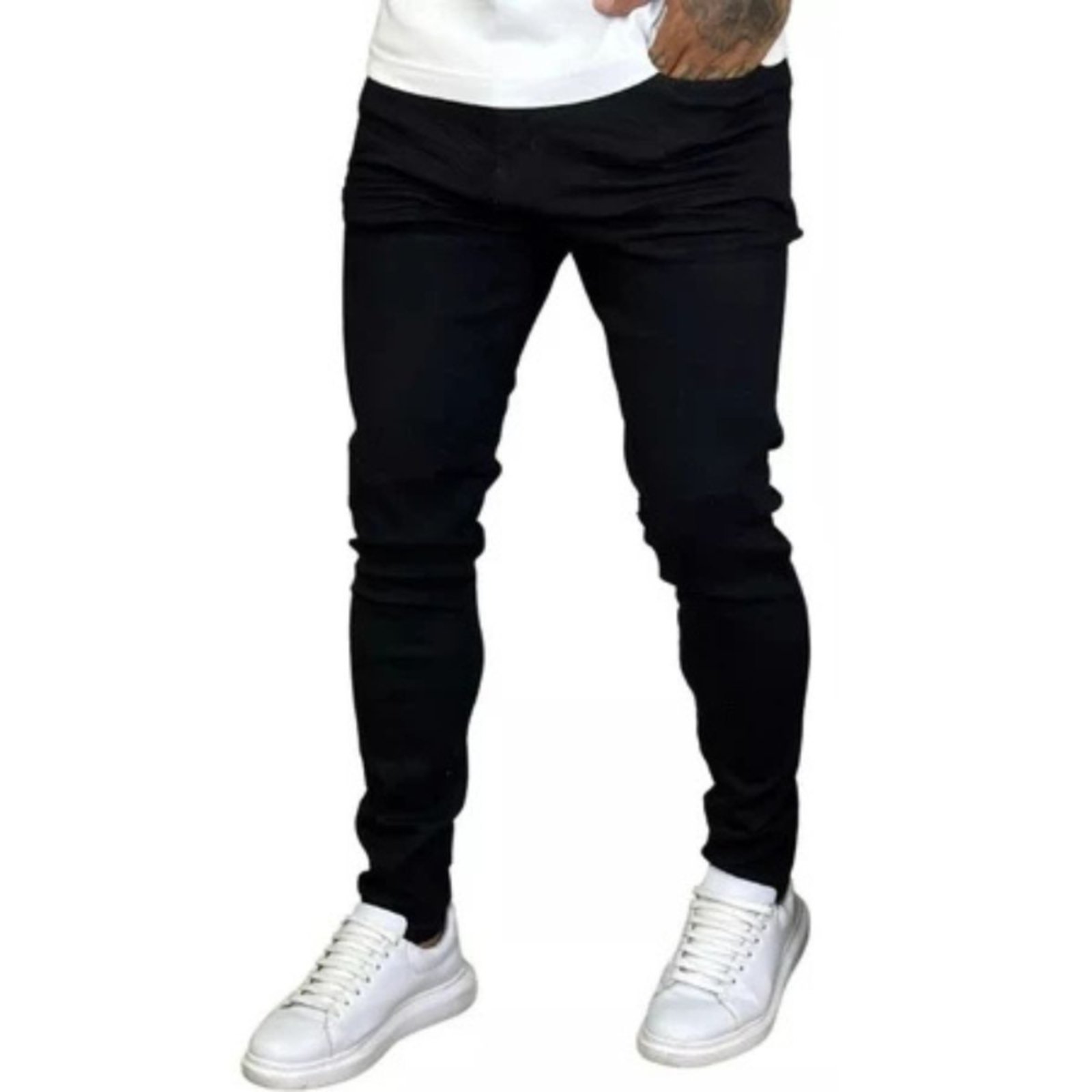 Calça Jeans Skinny Masculina Preta