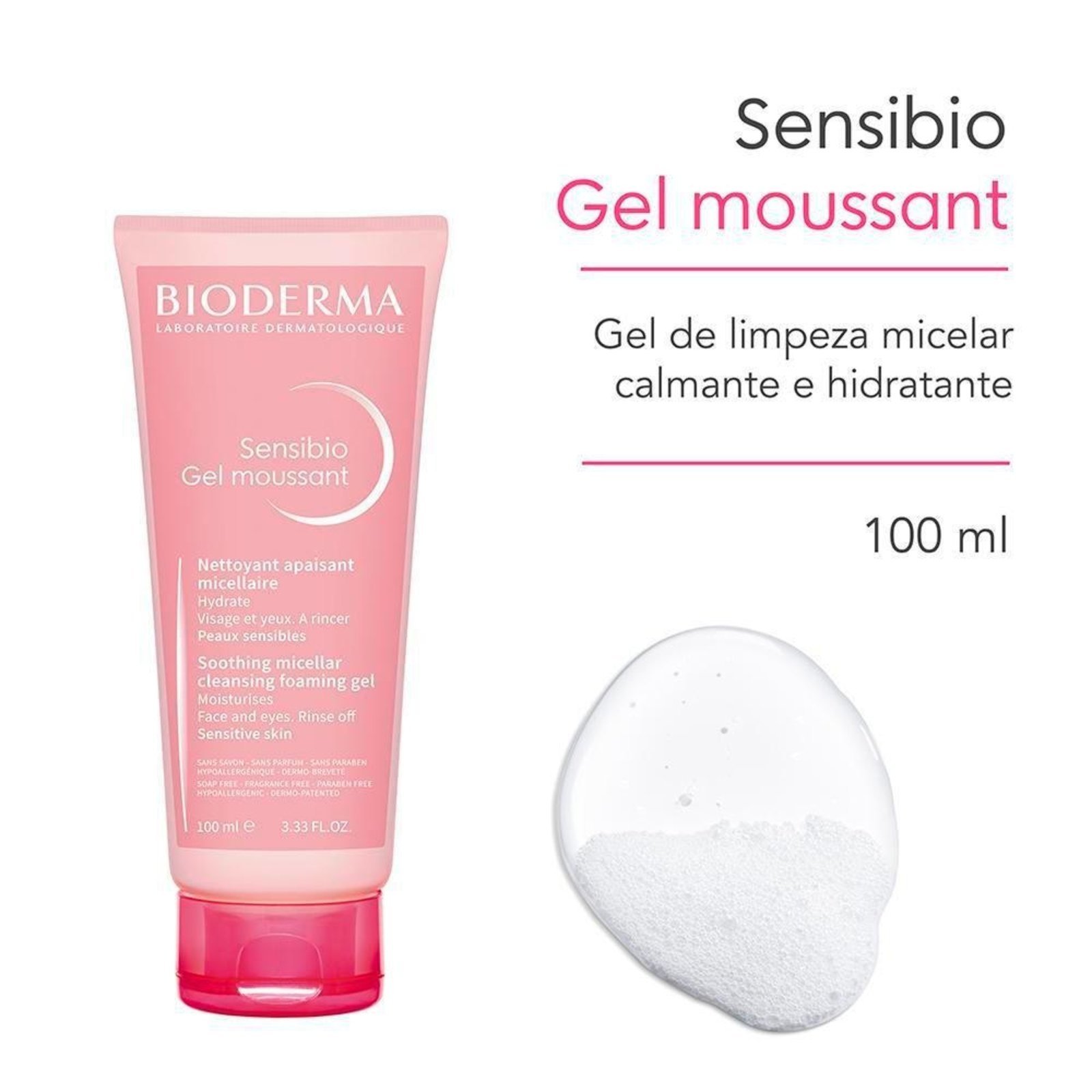 Vista 3 Bioderma Sensibio Gel de Limpeza 100ml incolor BIODERMA incolor