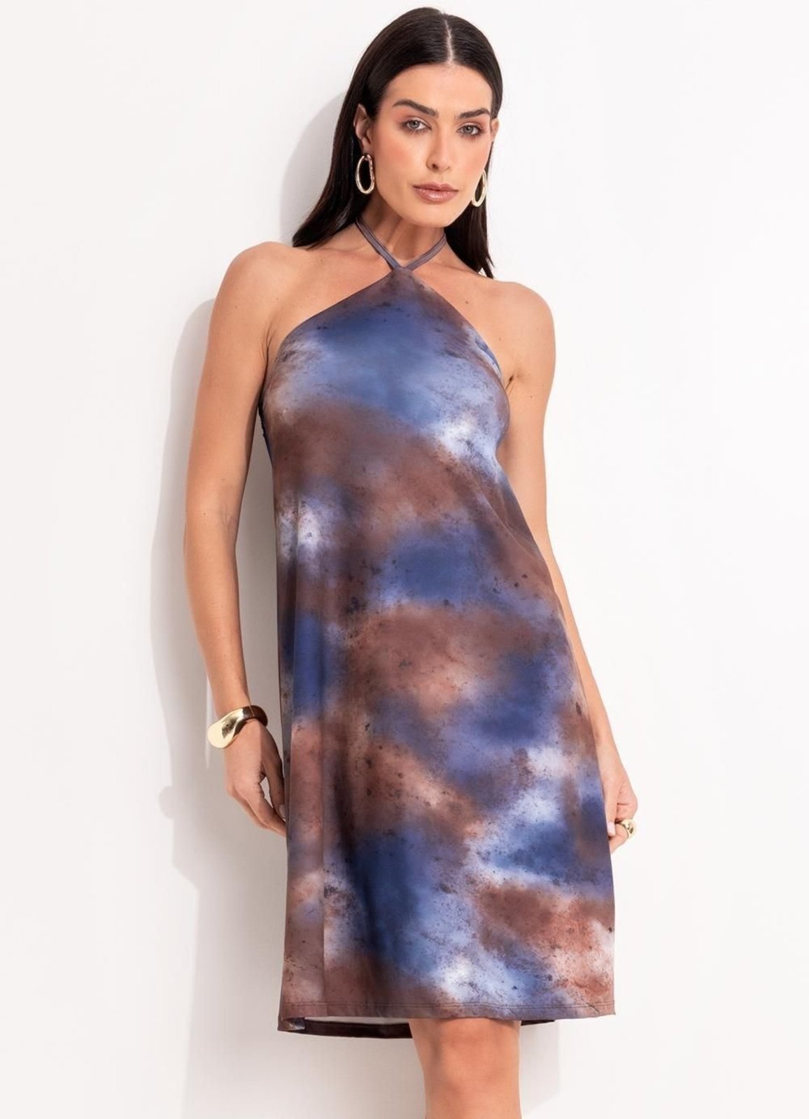 Vestido Em Malha Fria Marmorizado Quintess