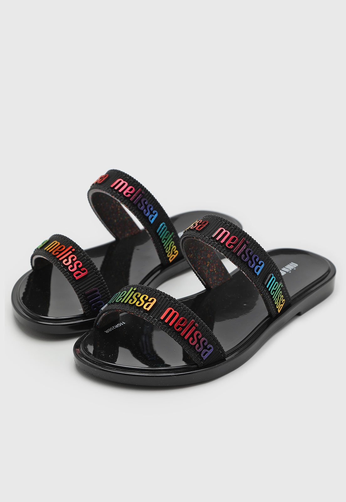 Vista 2 Infantil - Sandália Mini Melissa Logo Preta preto Mini Melissa preto