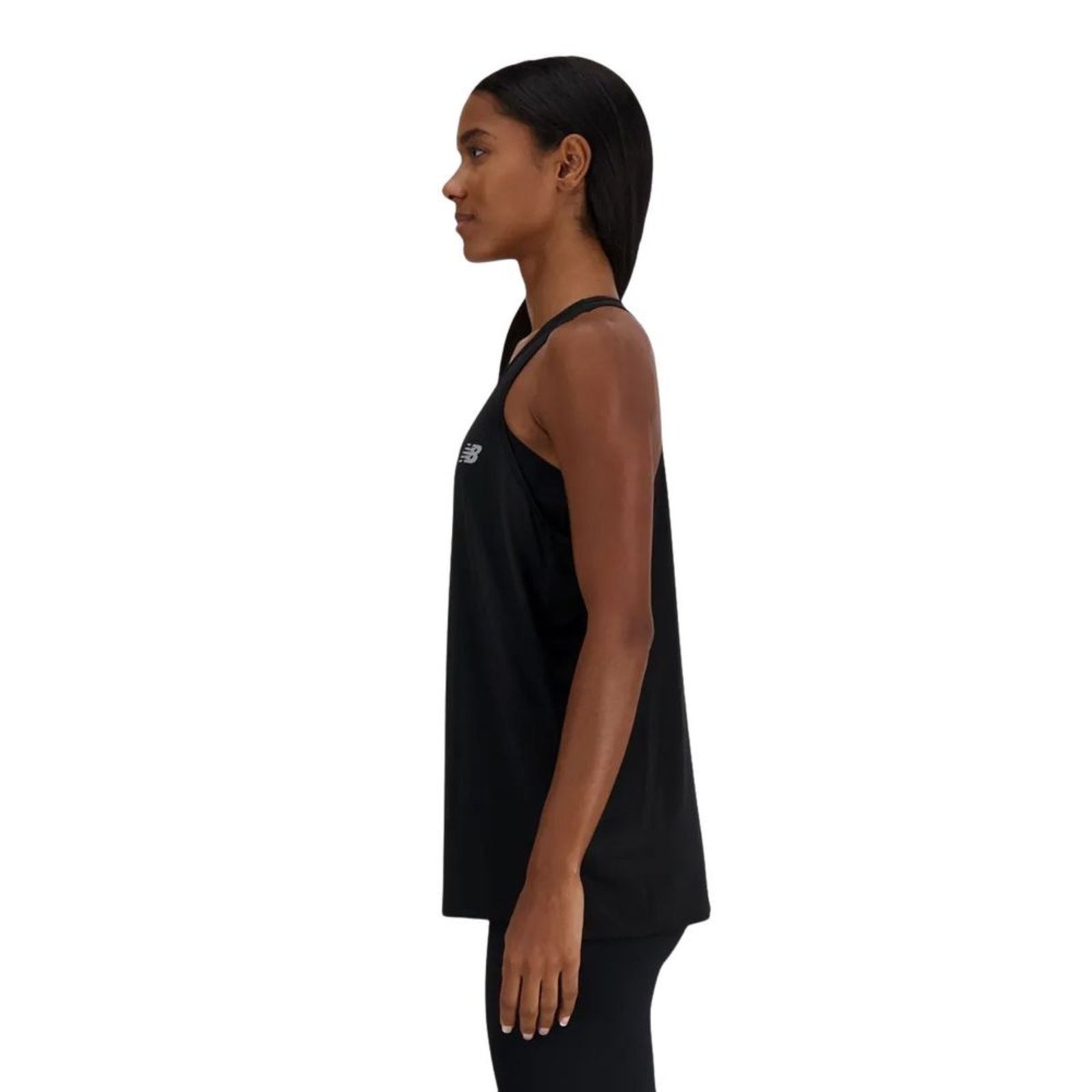 Vista 3 Camiseta Feminina Regata New Balance Sport Essentials Preta preto New Balance preto