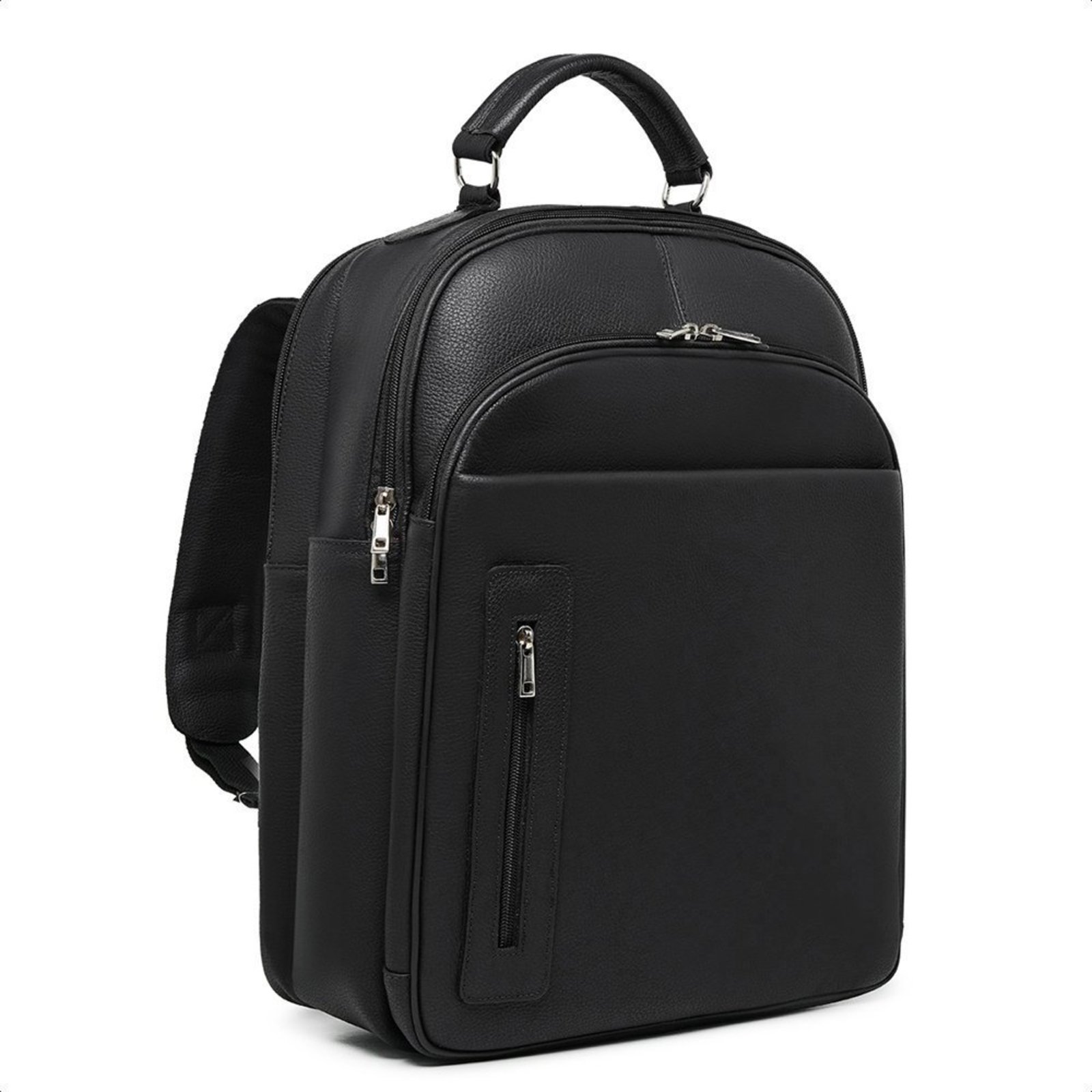Mochila Executiva em Couro Floater Preto Organização, Elegância M1_P