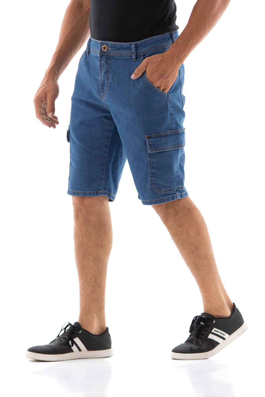 Vista 3 Bermuda Masculina Arauto Confort Cargo ARAUTO JEANS azul/jeans ARAUTO JEANS azul/jeans