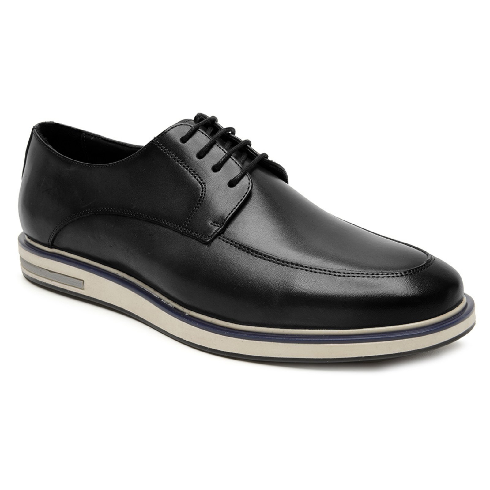 Sapato Masculino Derby Veritimo Mocassim De Couro Casual Brogue Conforto Trabalho Preto
