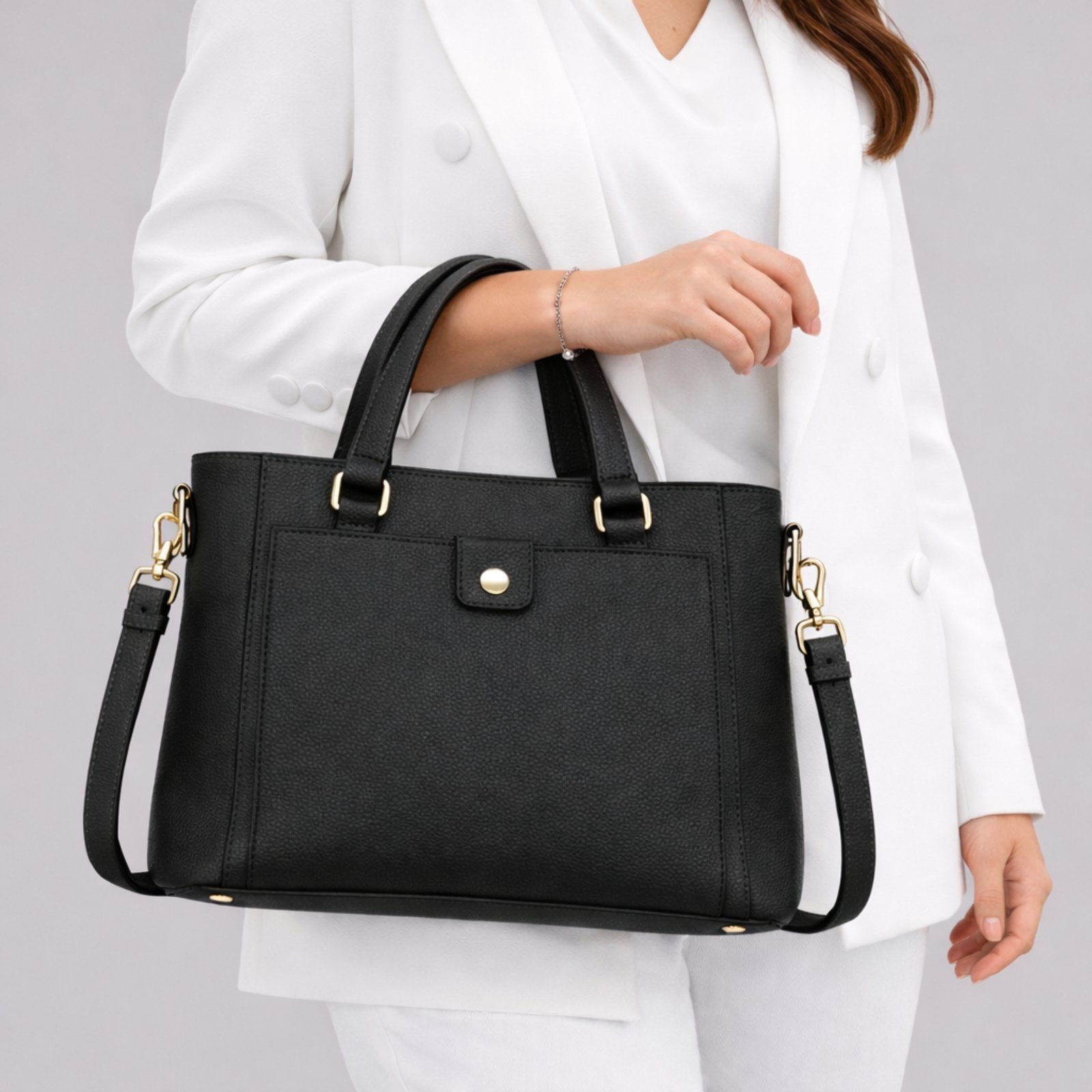 Bolsa Feminina De Ombro Casual Elegante Grande Baú com Alça Transversal Tiracolo