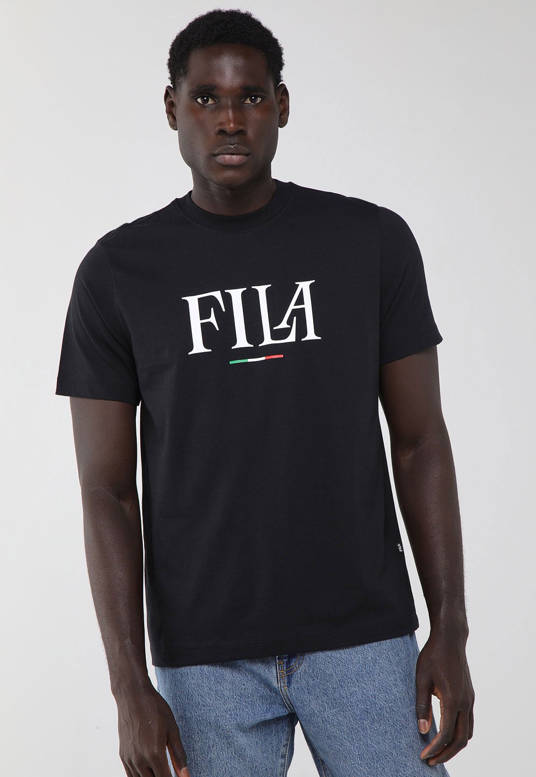 Vista 2 Camiseta Masculina Fila Italy Le Preta preto Fila preto