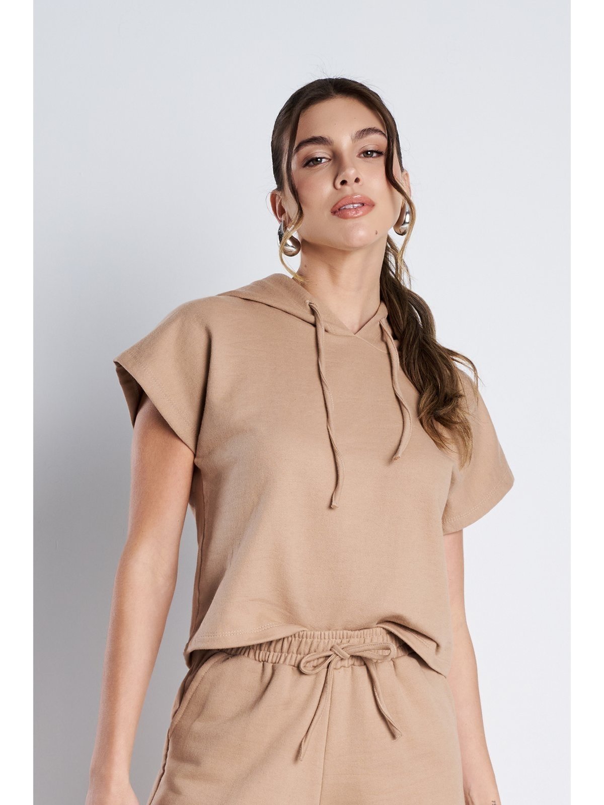 Blusa Cropped MeuJeans Essenza Moletinho Terra