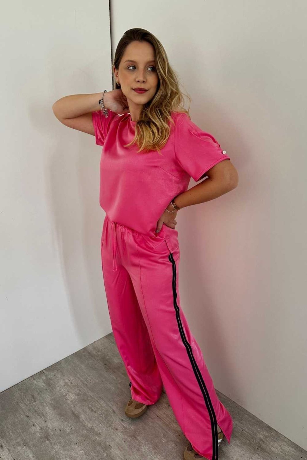 Blusa Vanibele Acetinada Rosa