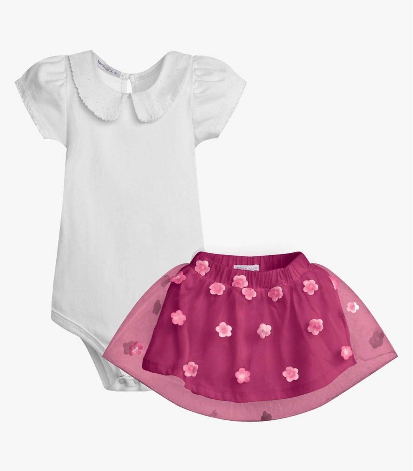 Infantil - Conjunto Feminino Body Com Saia Trick Nick Branco