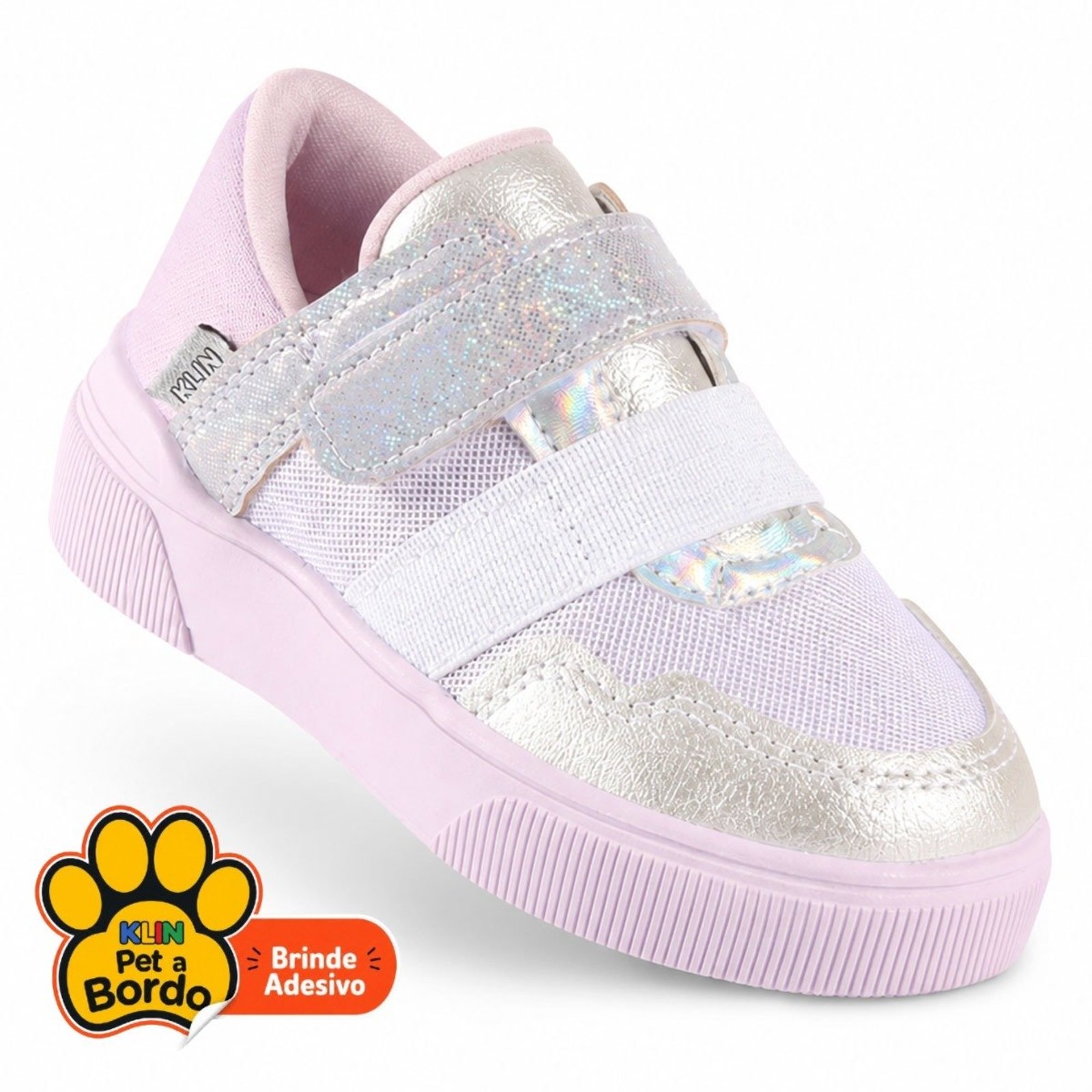 Infantil - Tênis Feminino Klin Sky Lilás e Prata