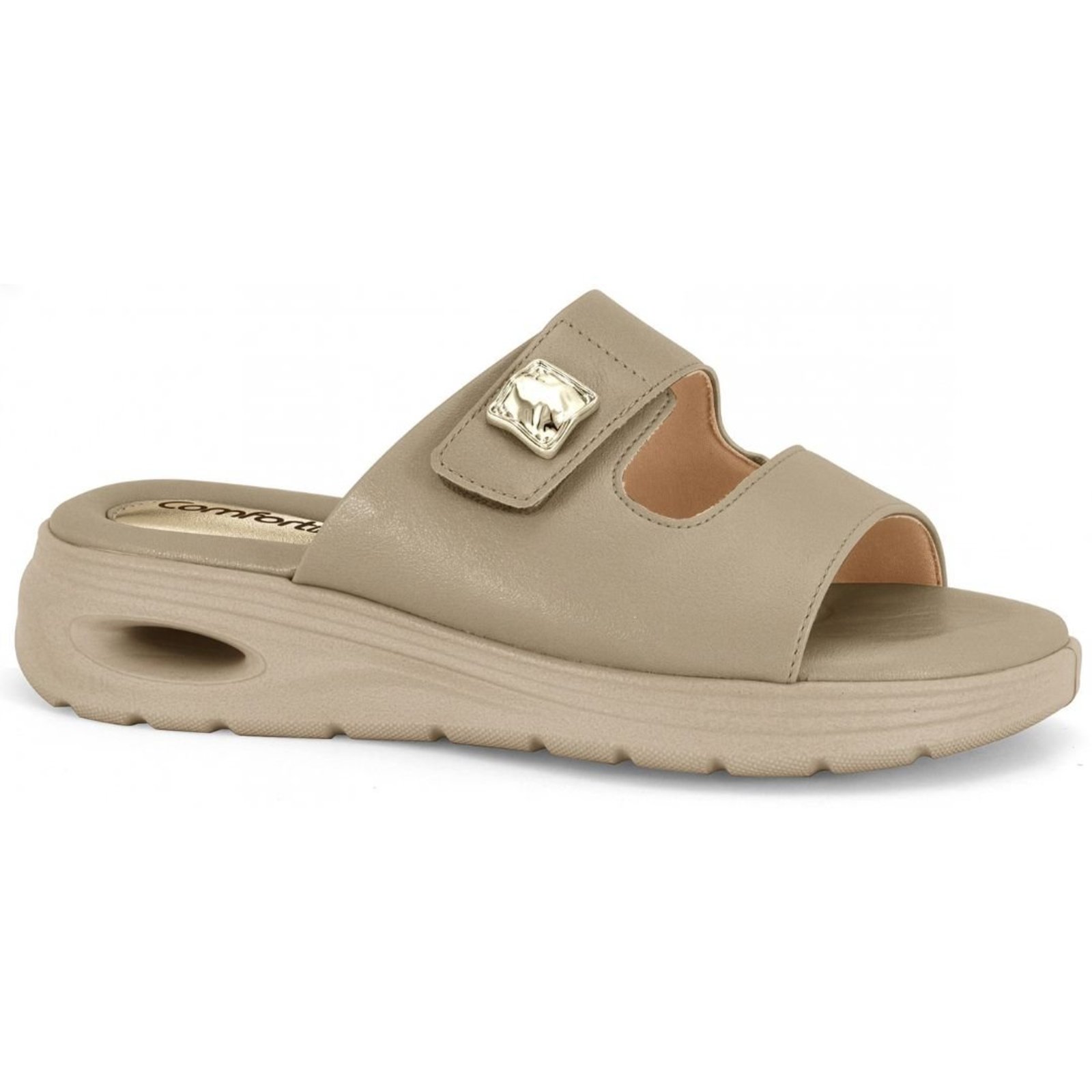 Tamanco Feminino Leve Comfortflex 2640402 - Bege