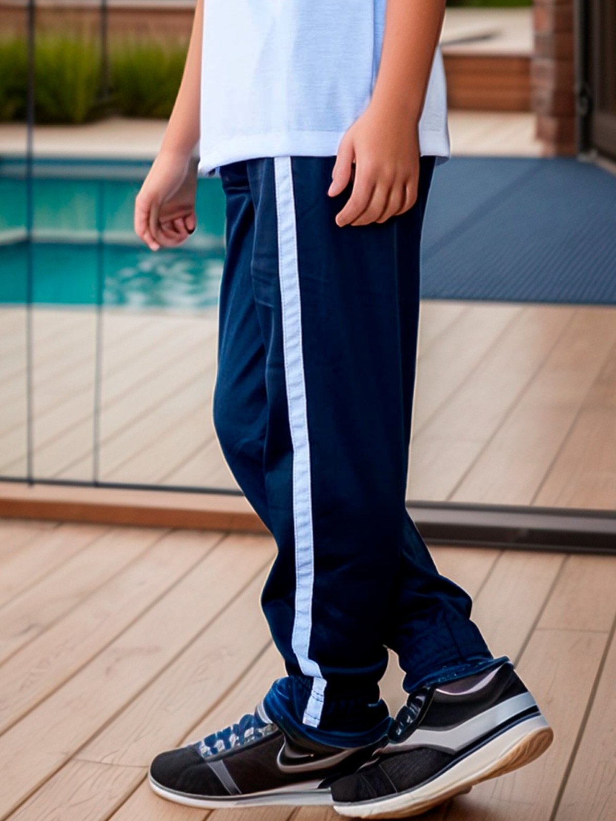 Infantil – Calça Jogger Frent`s Tecido Helanca Flanelada com Faixa Lateral Inverno