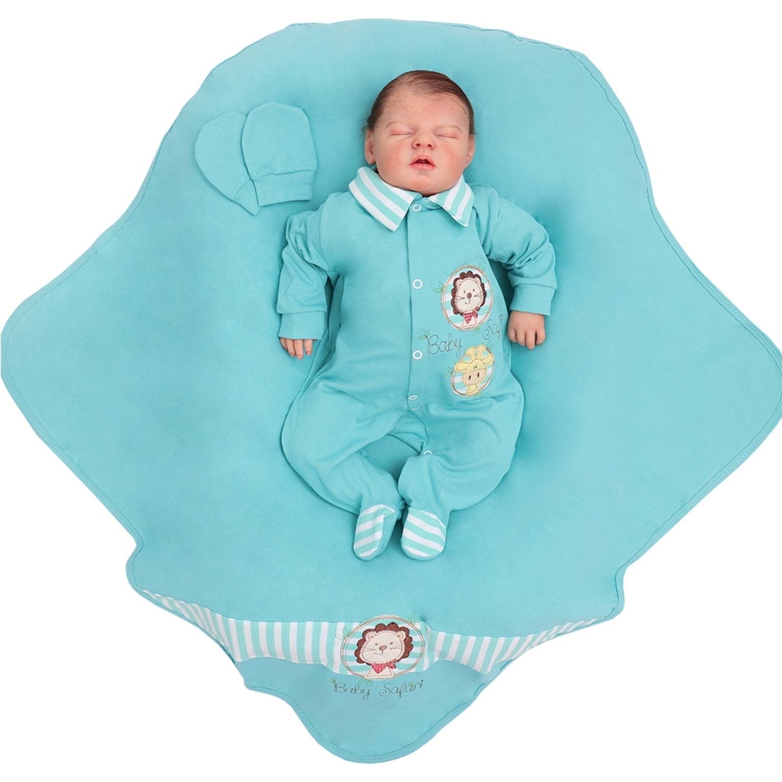 Infantil - Saída de Maternidade Sônia Enxovais Menino Basic Baby Safari Azul