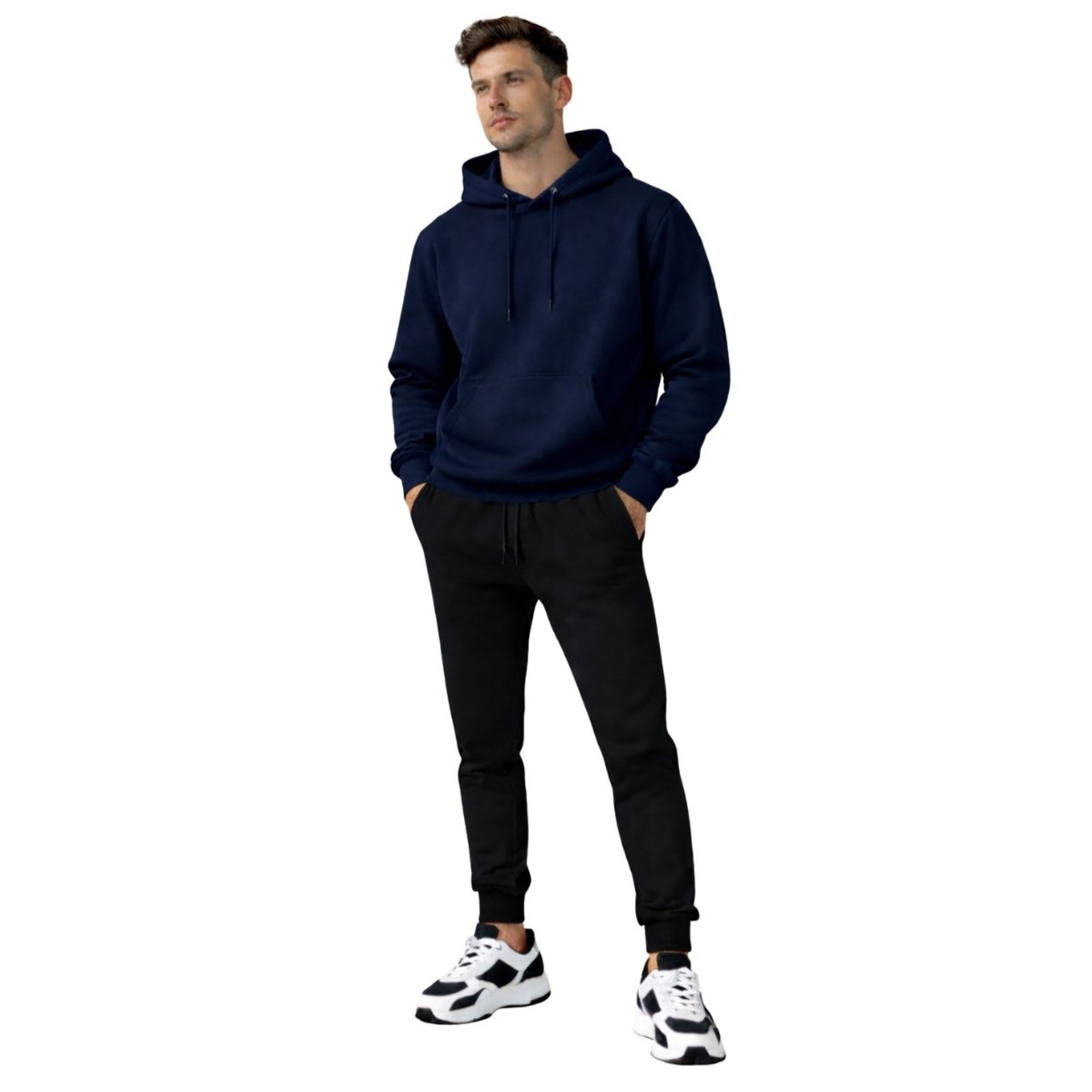 Conjunto Moletom Masculino Casaco com Capuz + Calça Jogger Casual Confortavel e Moderno Liso