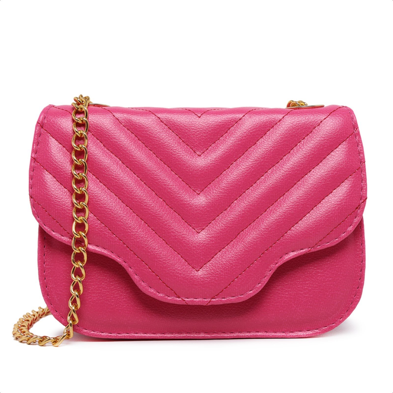 Bolsa Feminina Clutch Pink Alça Corrente Pequena Carmelo Shoes Casamento Madrinha Festa balada