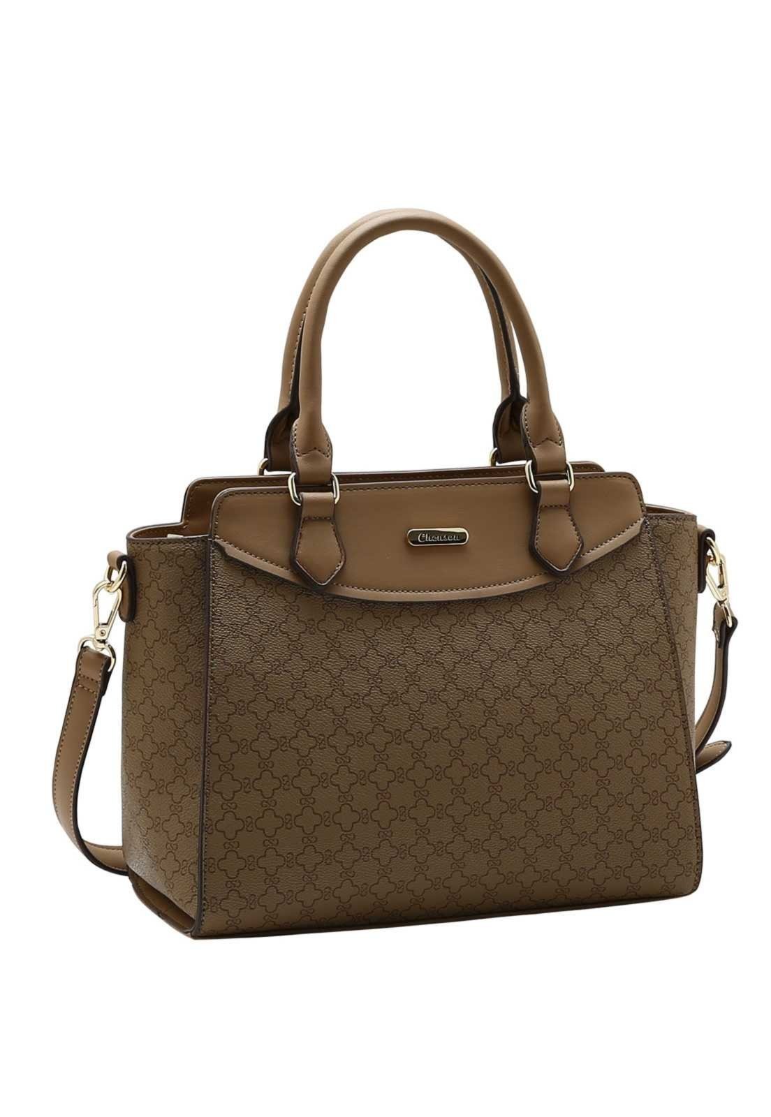Bolsa Feminina Chenson Mão New Elemento Gráfico 3485889 Natural