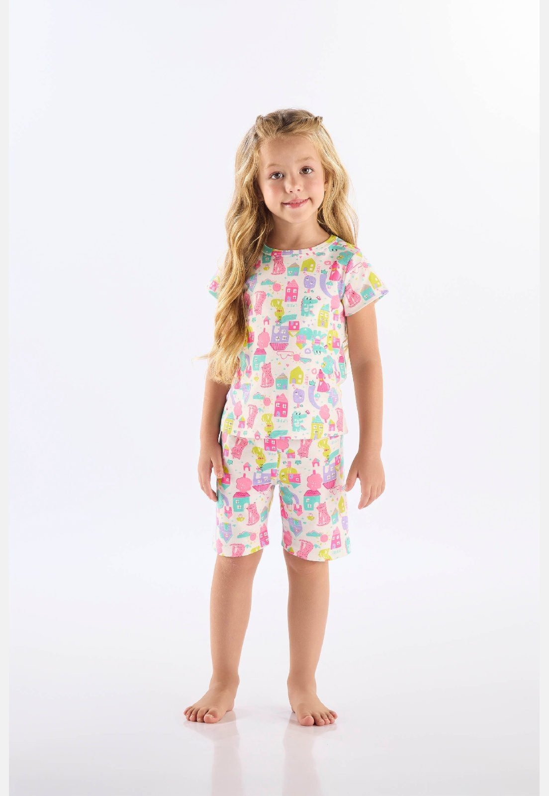 Pijama Feminino em Suedine Up Baby Branco