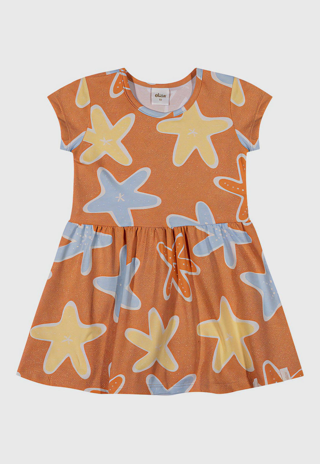 Infantil – Vestido Elian Estrelas do Mar Laranja