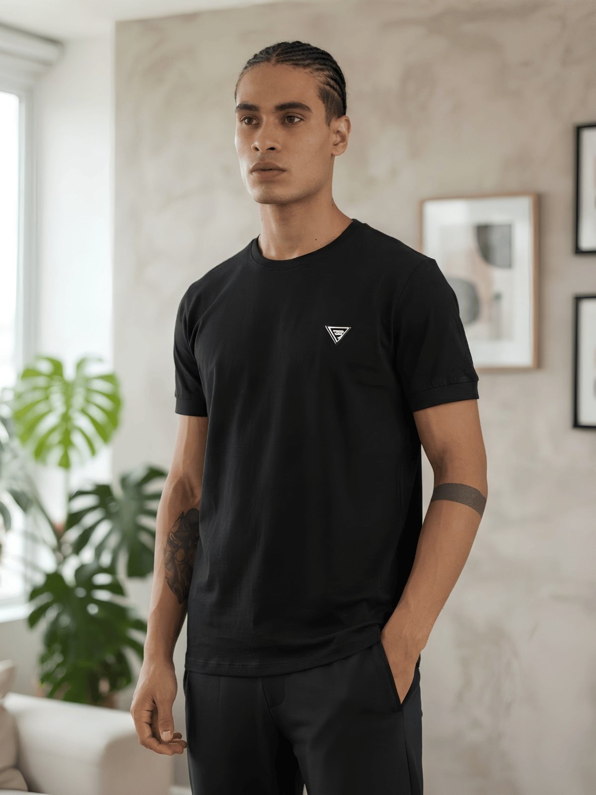 Camiseta Masculina Básica Algodão Pima Logo Placa Colcci