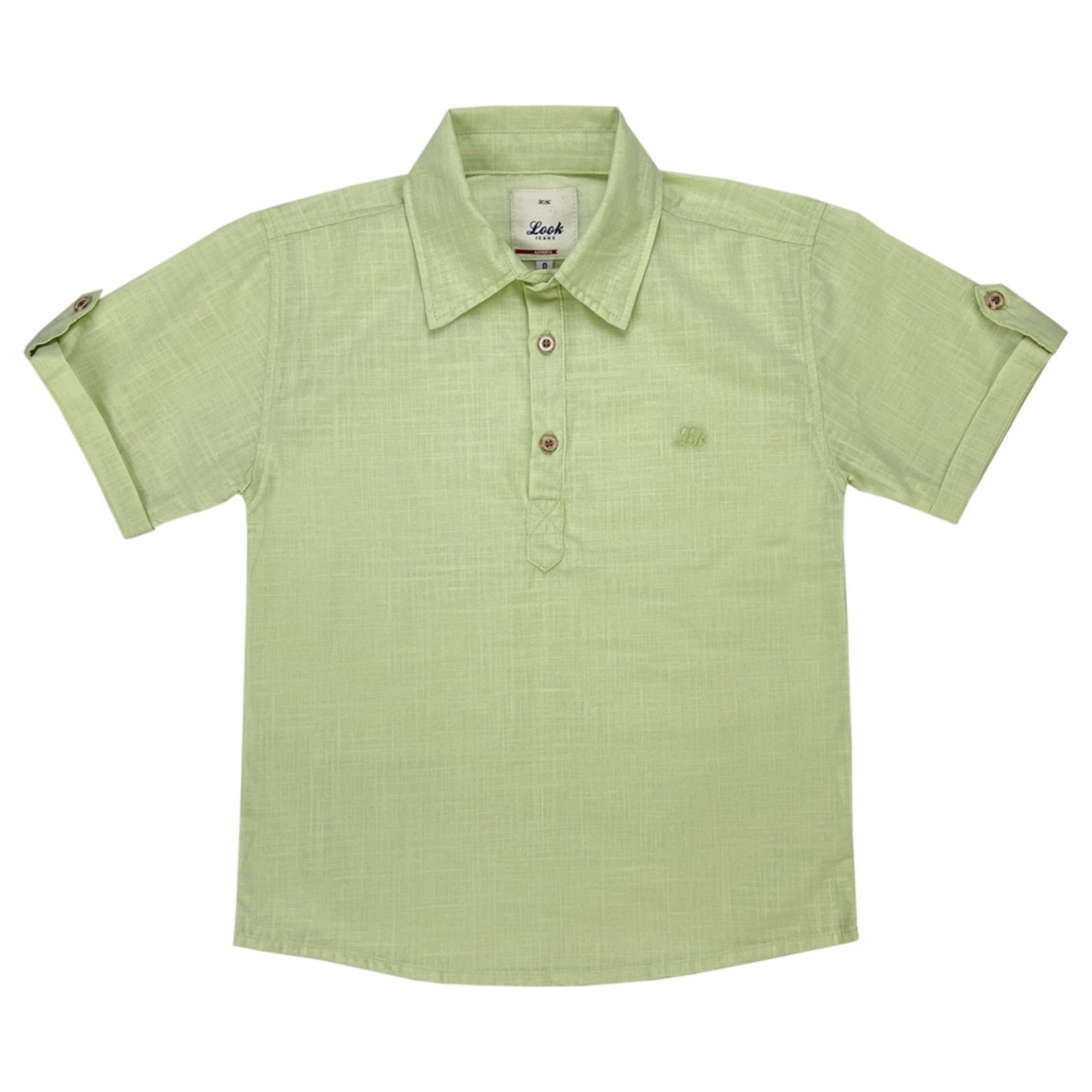 Infantil – Camisa Juvenil Look Jeans Tricoline Verde