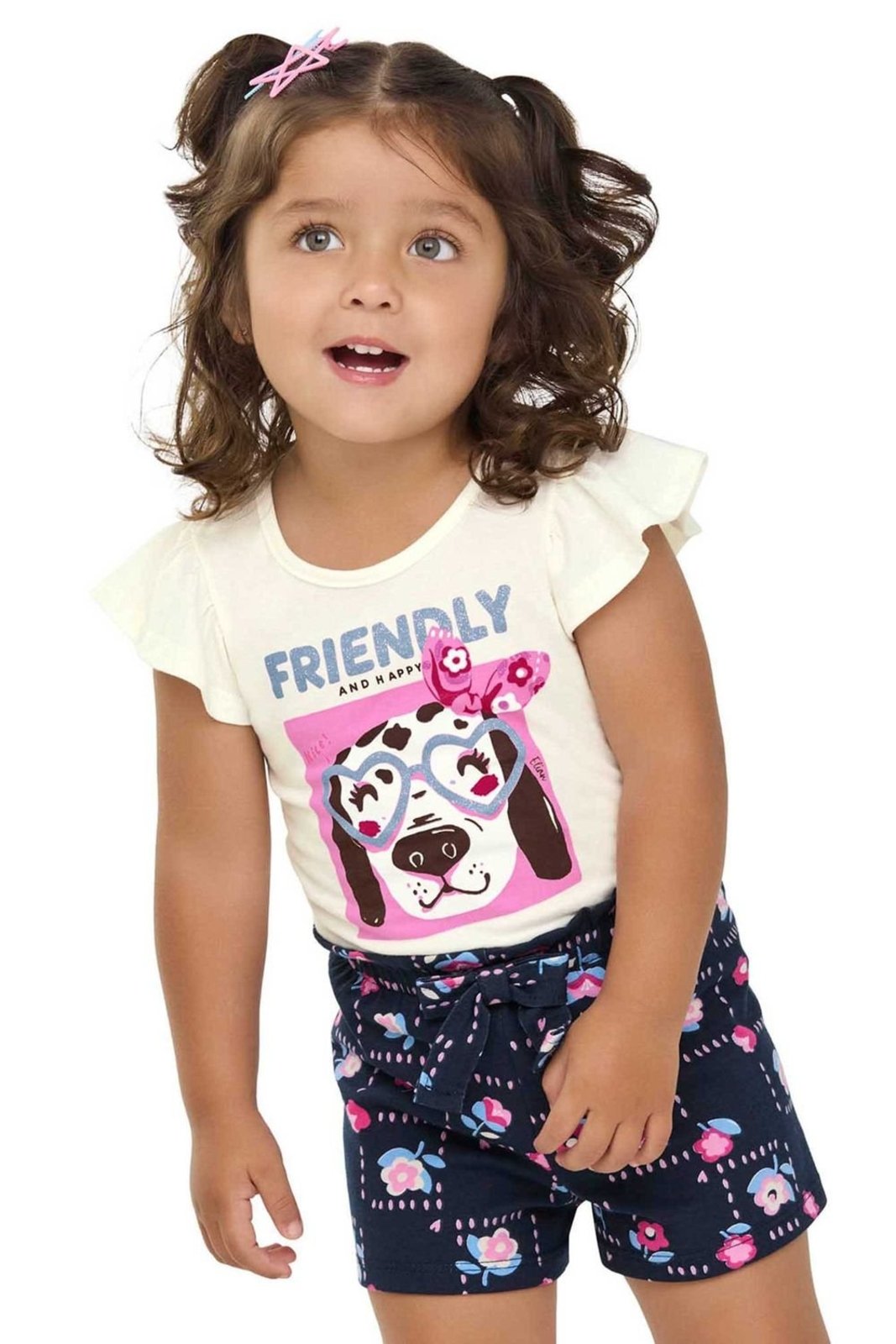 Infantil - Conjunto Menina Dálmata Glitter Elian Bege