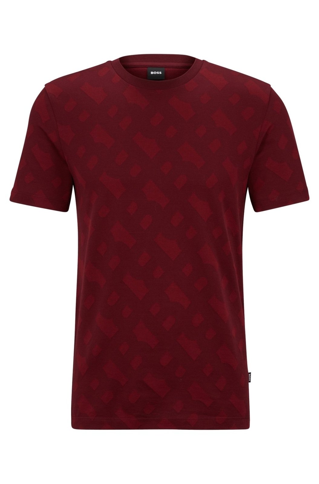 Camiseta De Caimento Regular Em Algodão Mercerizado Com Jacquard De Monograma