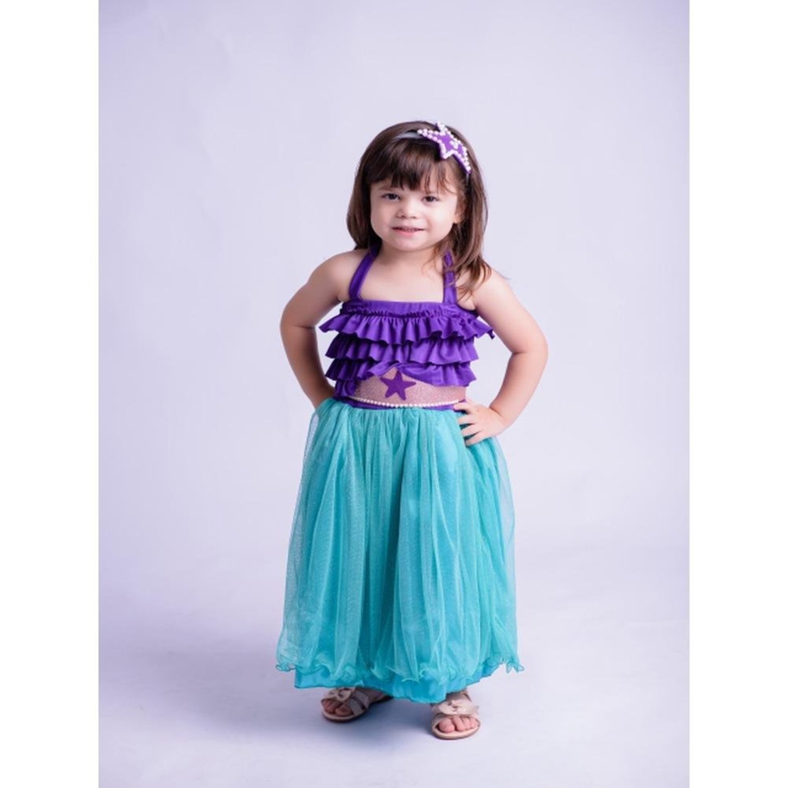 Infantil - Fantasia Menina Sereia Muvilê 10 Unico
