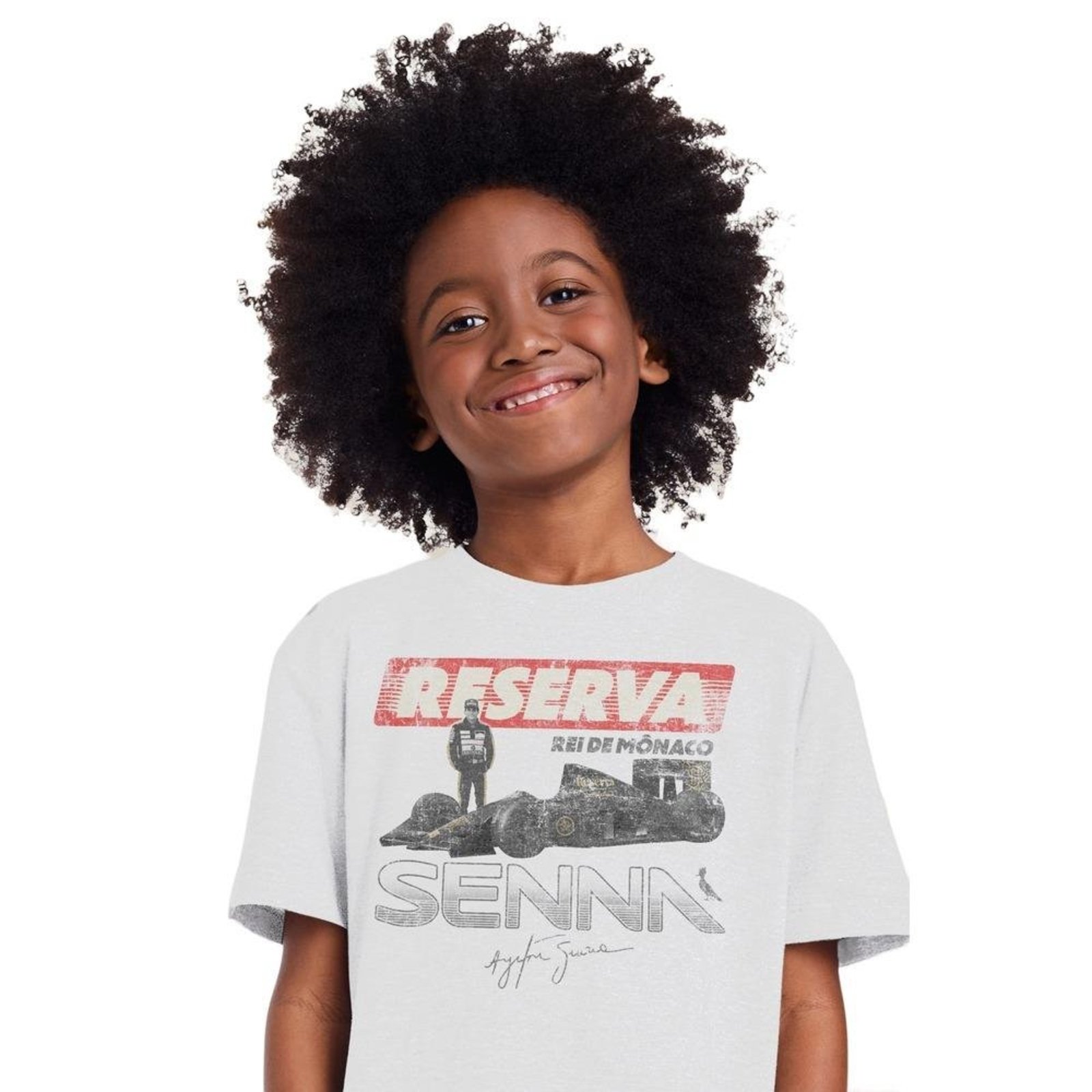 Infantil - Camiseta Est Mini Rei De Monaco Senna Reserva Mini