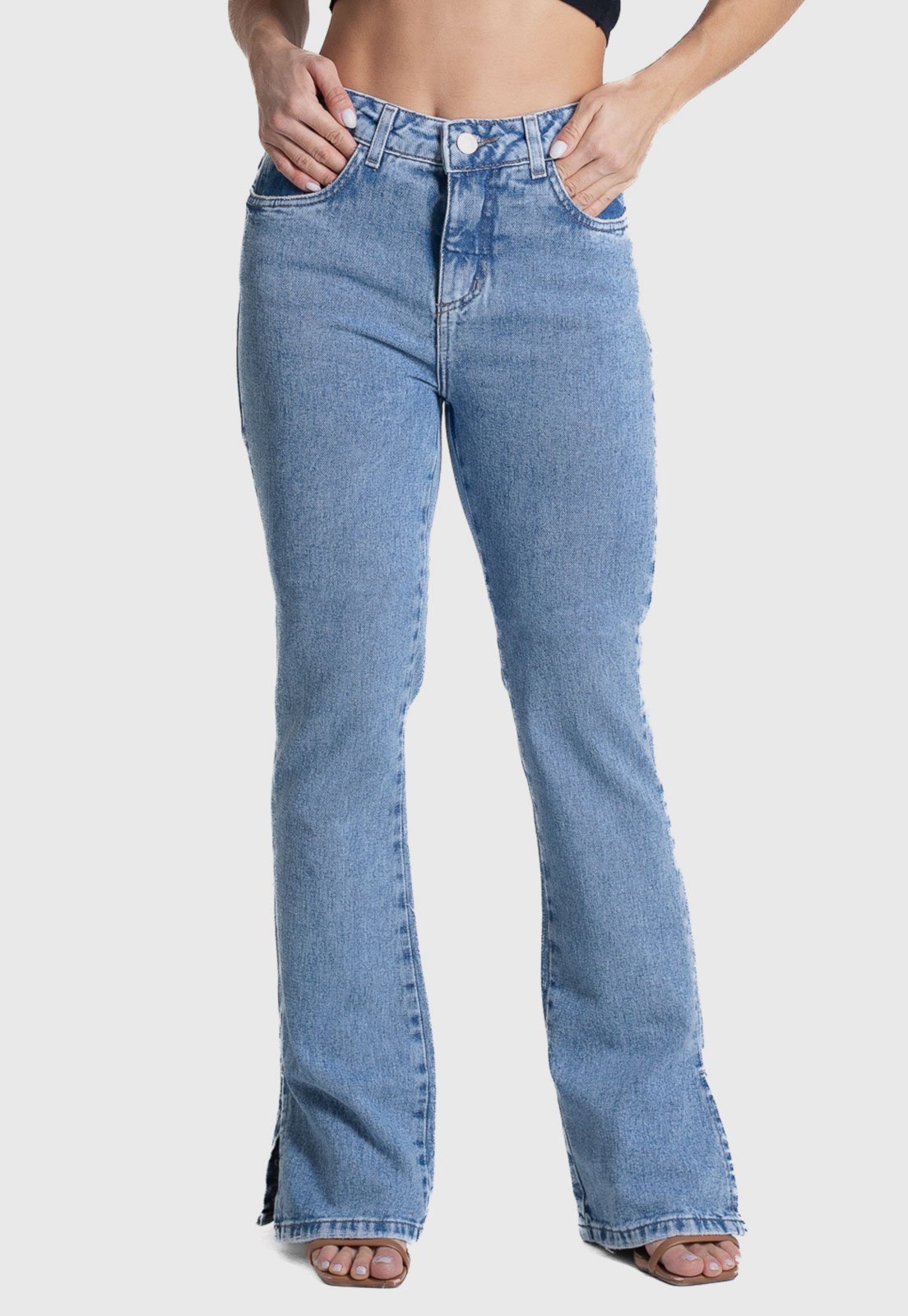 Calça Jeans Feminina Sawary Bootcut Azul