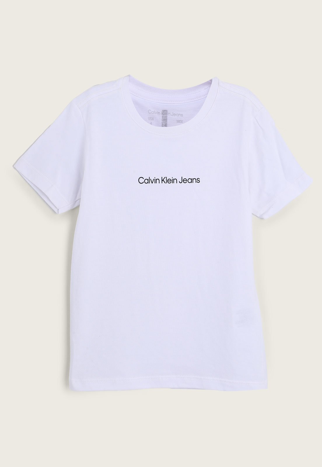 Infantil - Camiseta Calvin Klein Logo Branca