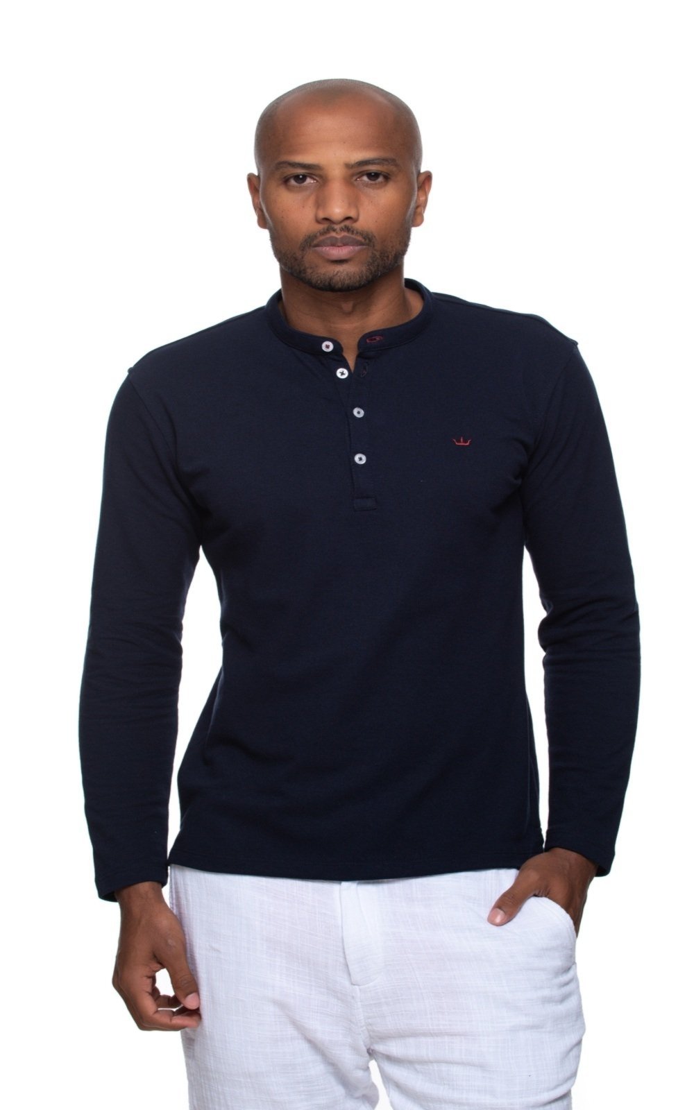 Vista 2 Camisa Gola Padre Aburguesia Slim Fit Alfaiataria Burguesia azul marinho Alfaiataria Burguesia azul marinho