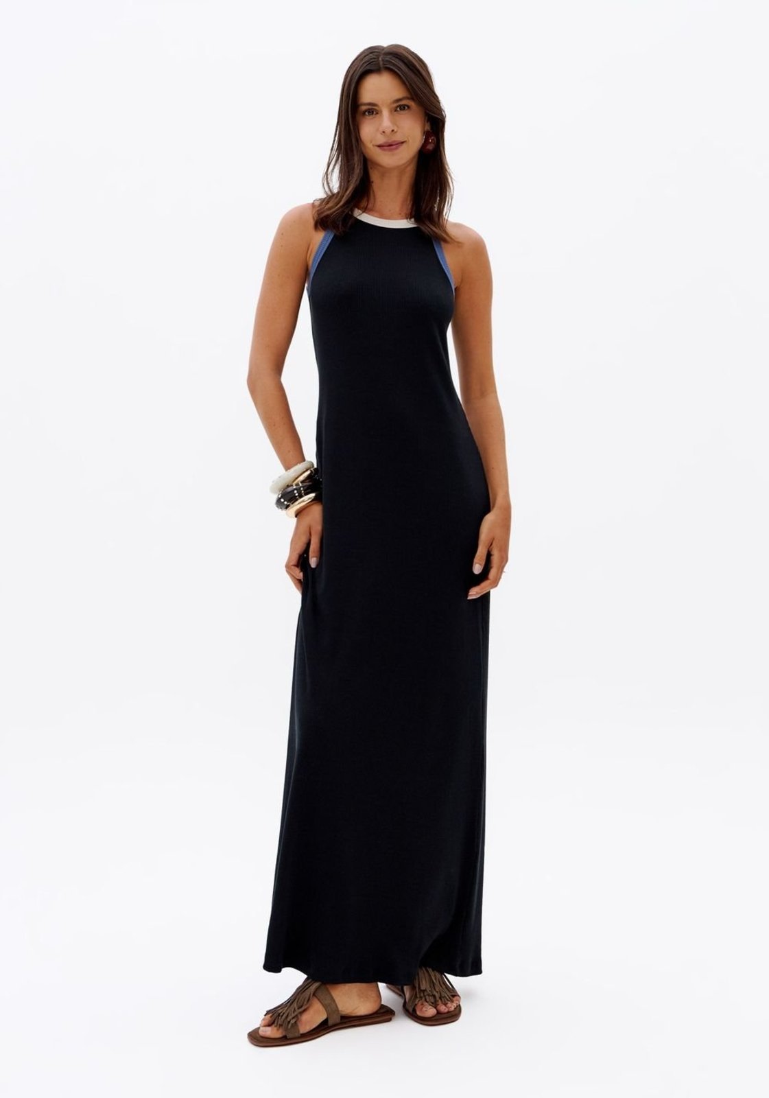 Vestido Super Midi Canelado Sem Mangas My Favorite Things