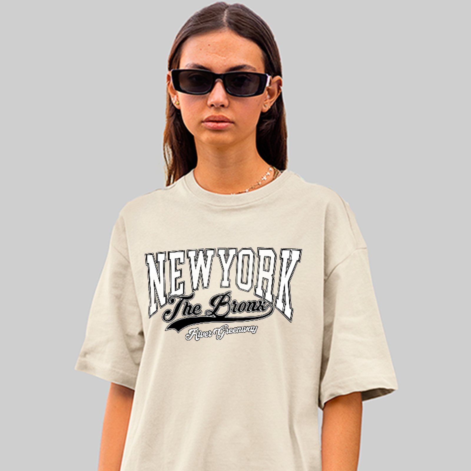 Camiseta Oversized New York The Bronx Estampa Street Conforto e Estilo Unissex Off White
