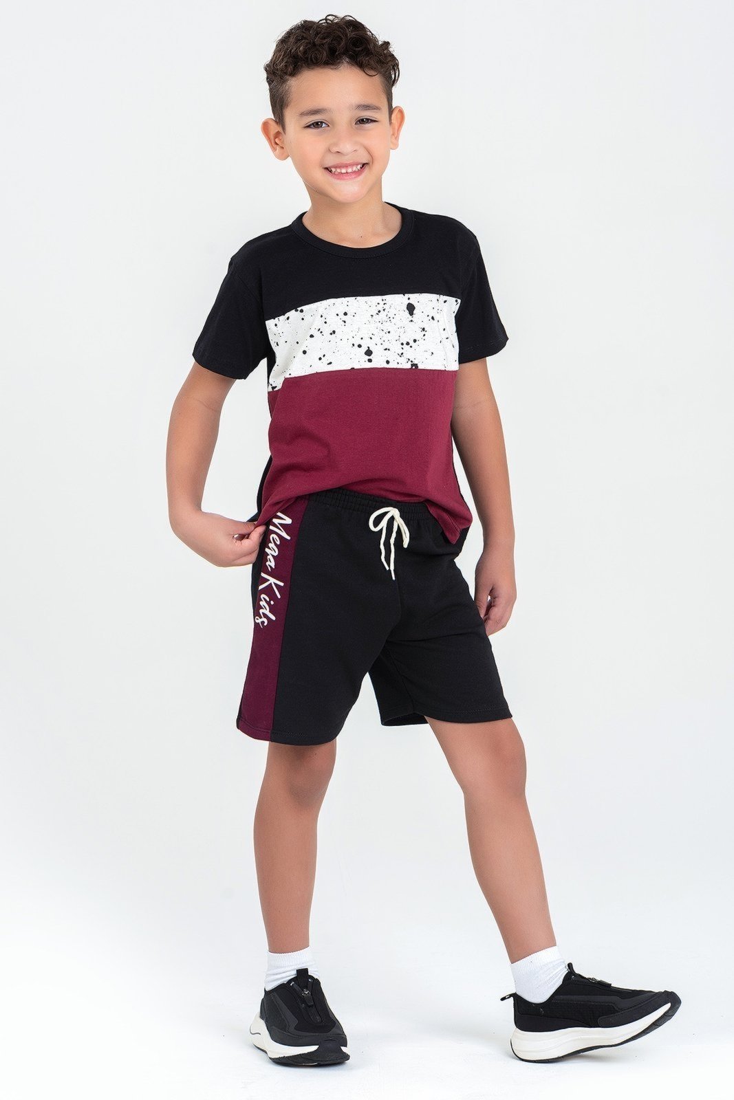 Vista 2 Infantil - Conjunto Verão Masculino Splash - Preto Mega Kids unico Mega Kids unico