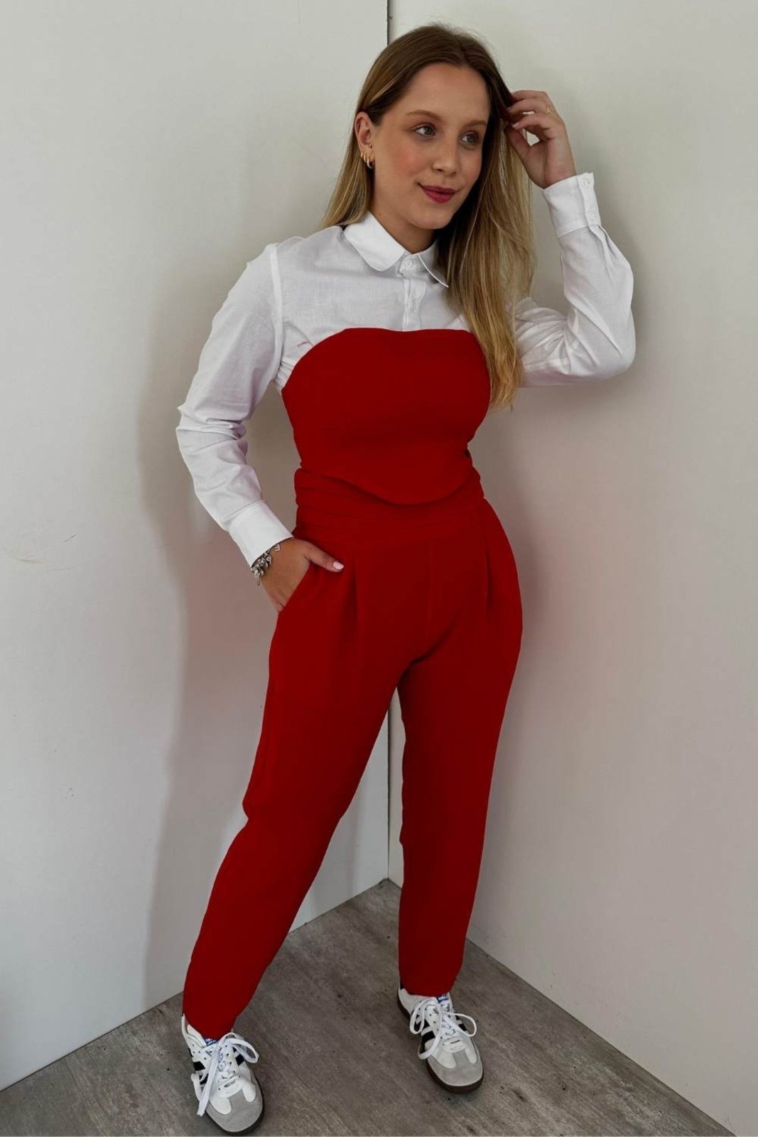 Calça Vanibele Alfaiataria Vermelho