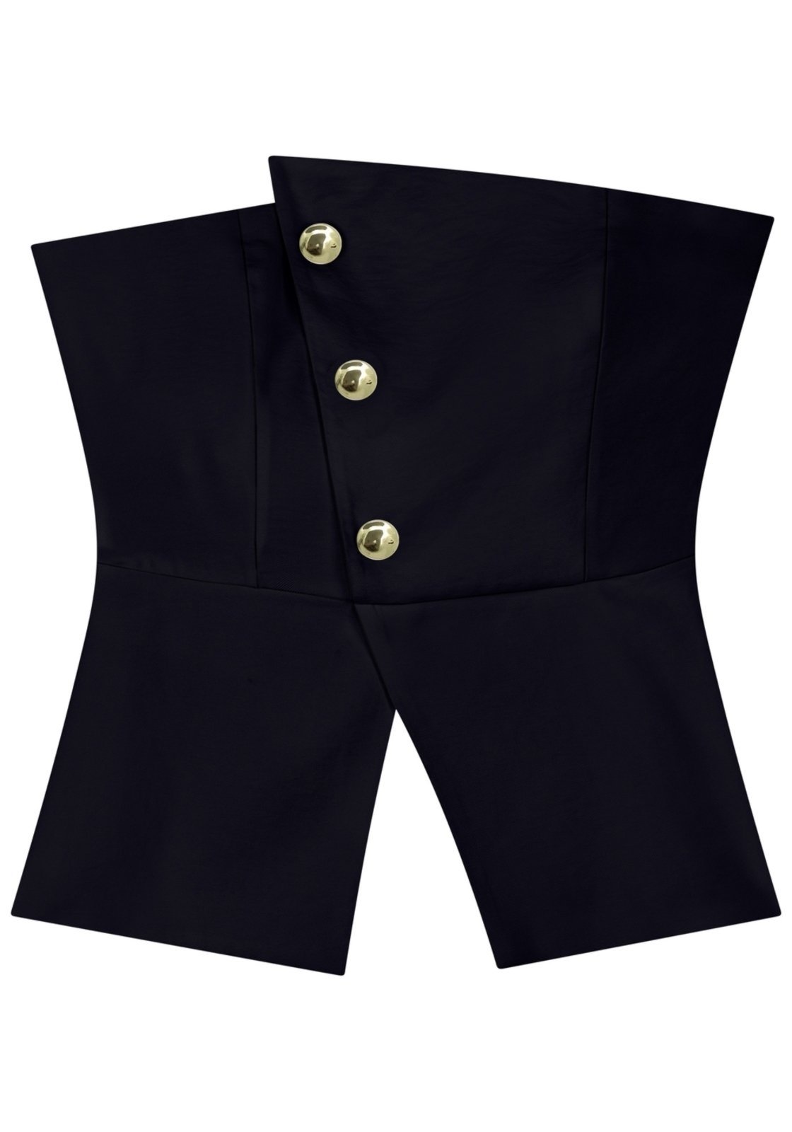 Blusa Assimétrica Sem Mangas Com Botões E Zíper