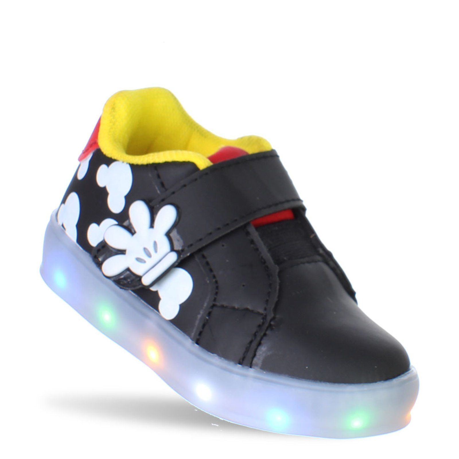 Infantil - Tenis com Luzinha de Led Pisca Pisca Preto Masculino Meninos