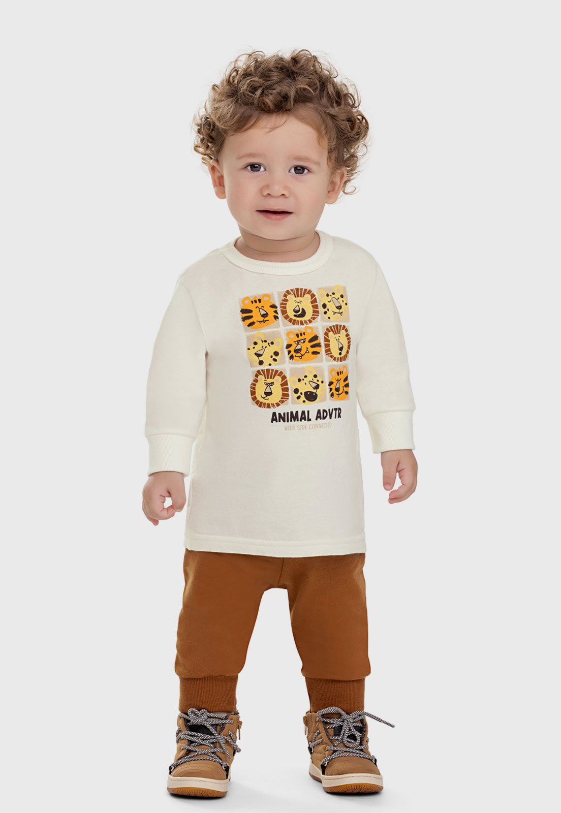 Conjunto Elian Estampa Animal Off-White