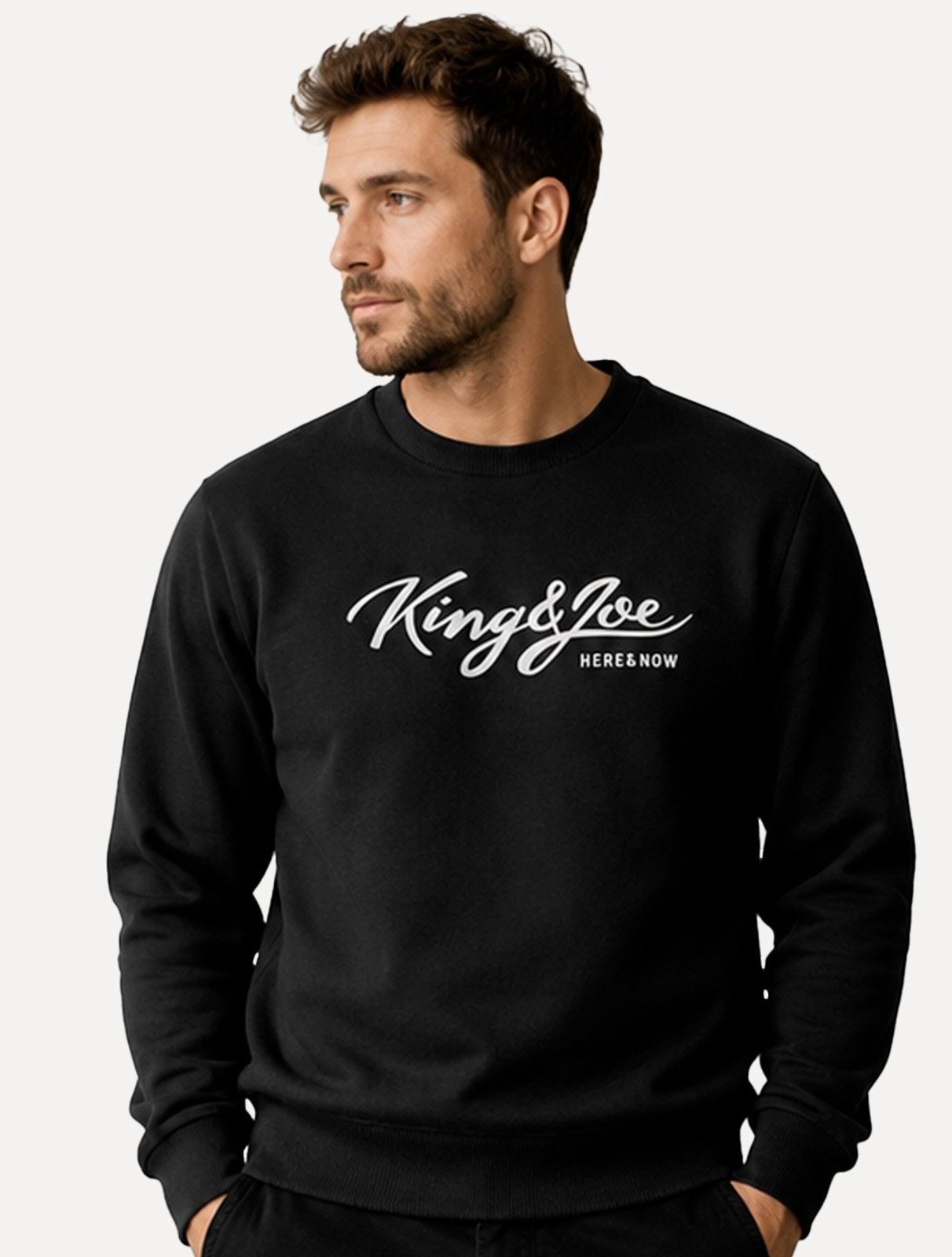 Blusão King & Joe Masculino Moletom Crewneck Signature Preto