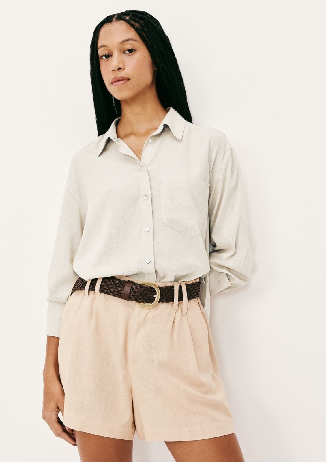Camisa Feminina Manga Longa Oversized Hering