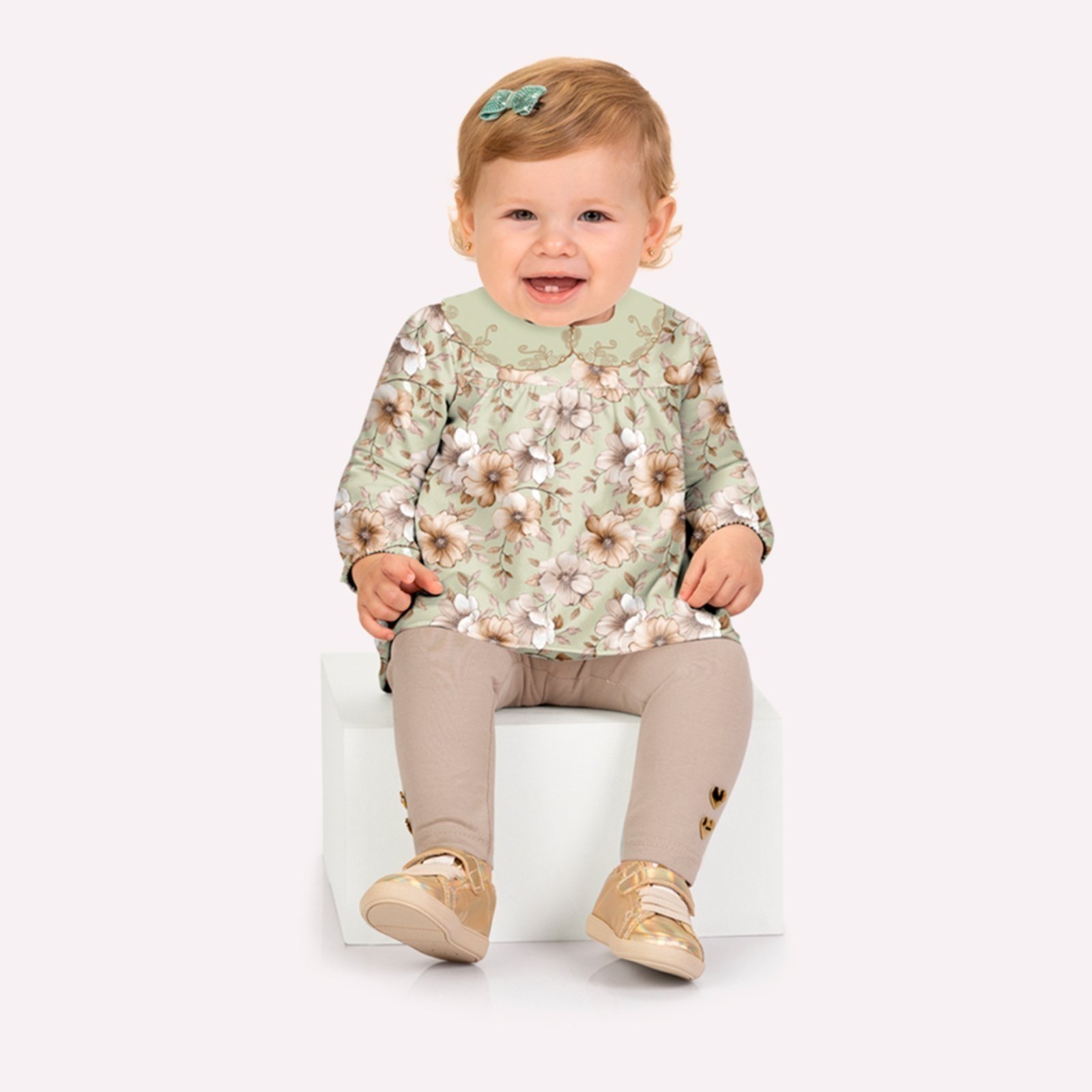 Infantil - Conjunto Menina Flores Milon