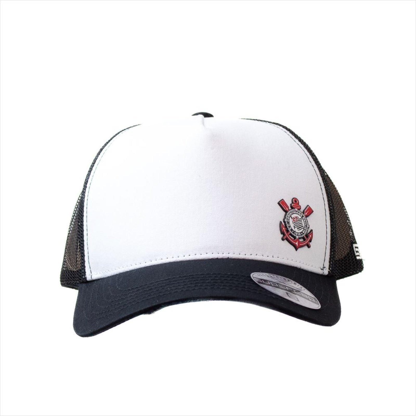 Vista 2 Boné SuperCap Corinthians Trucker Oficial Silk Supercap branco