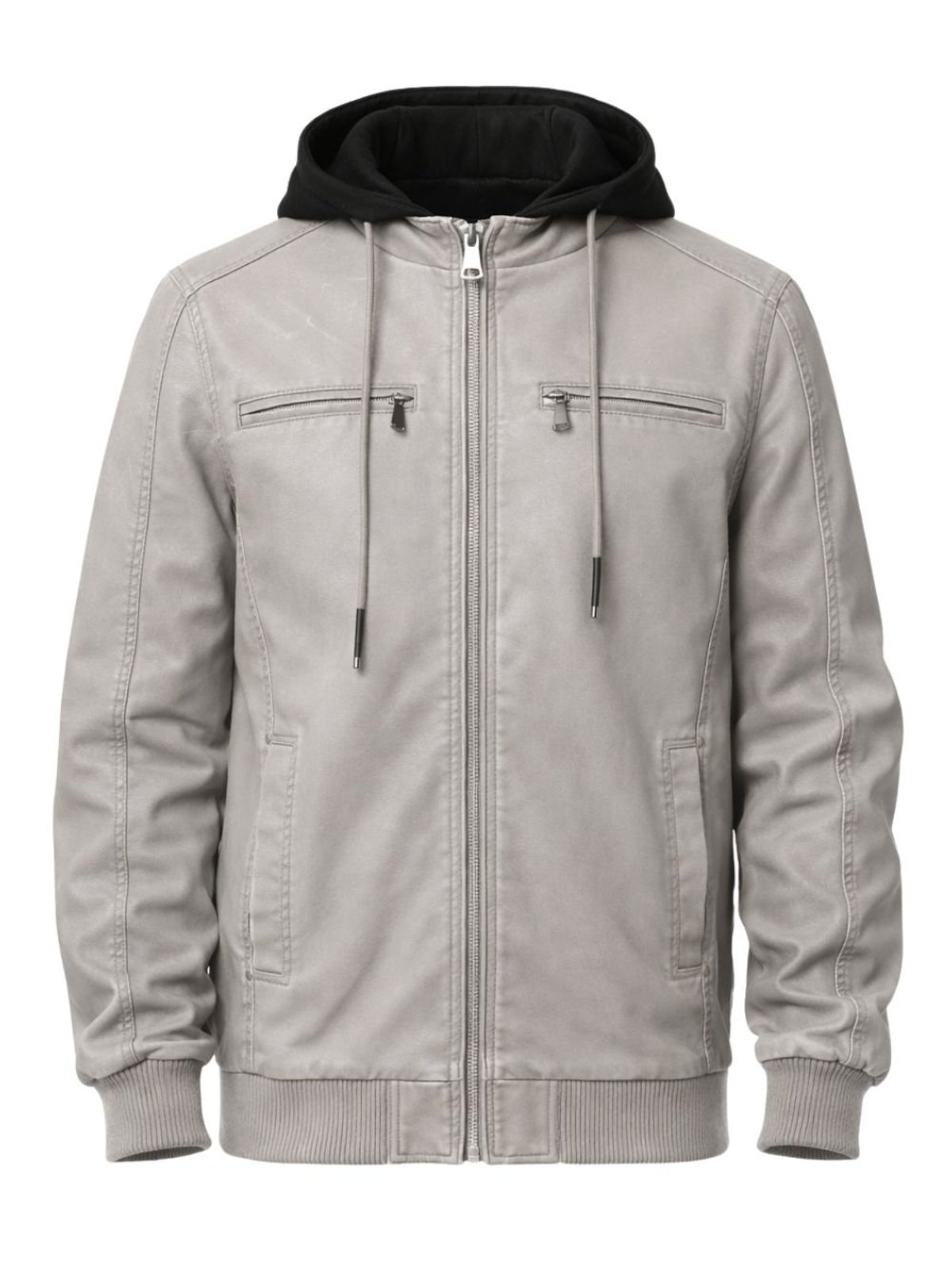 Jaqueta Masculina em PU Com Capuz Removível Crocker - 50455