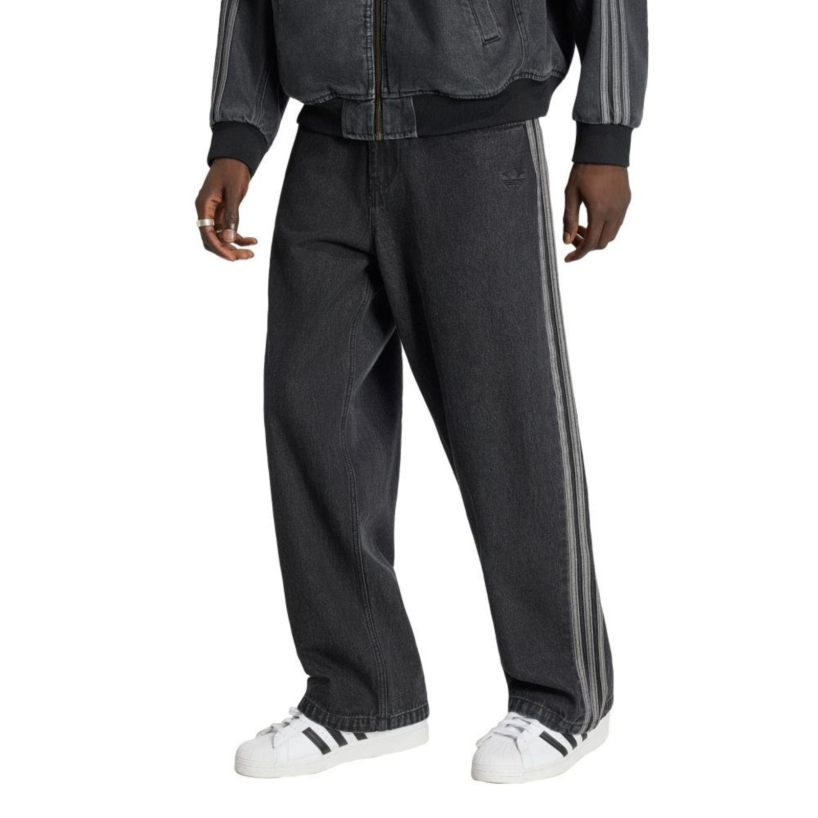 JEANS DE CINTURA MÉDIA E MODELAGEM RETA SST adidas Originals Preto