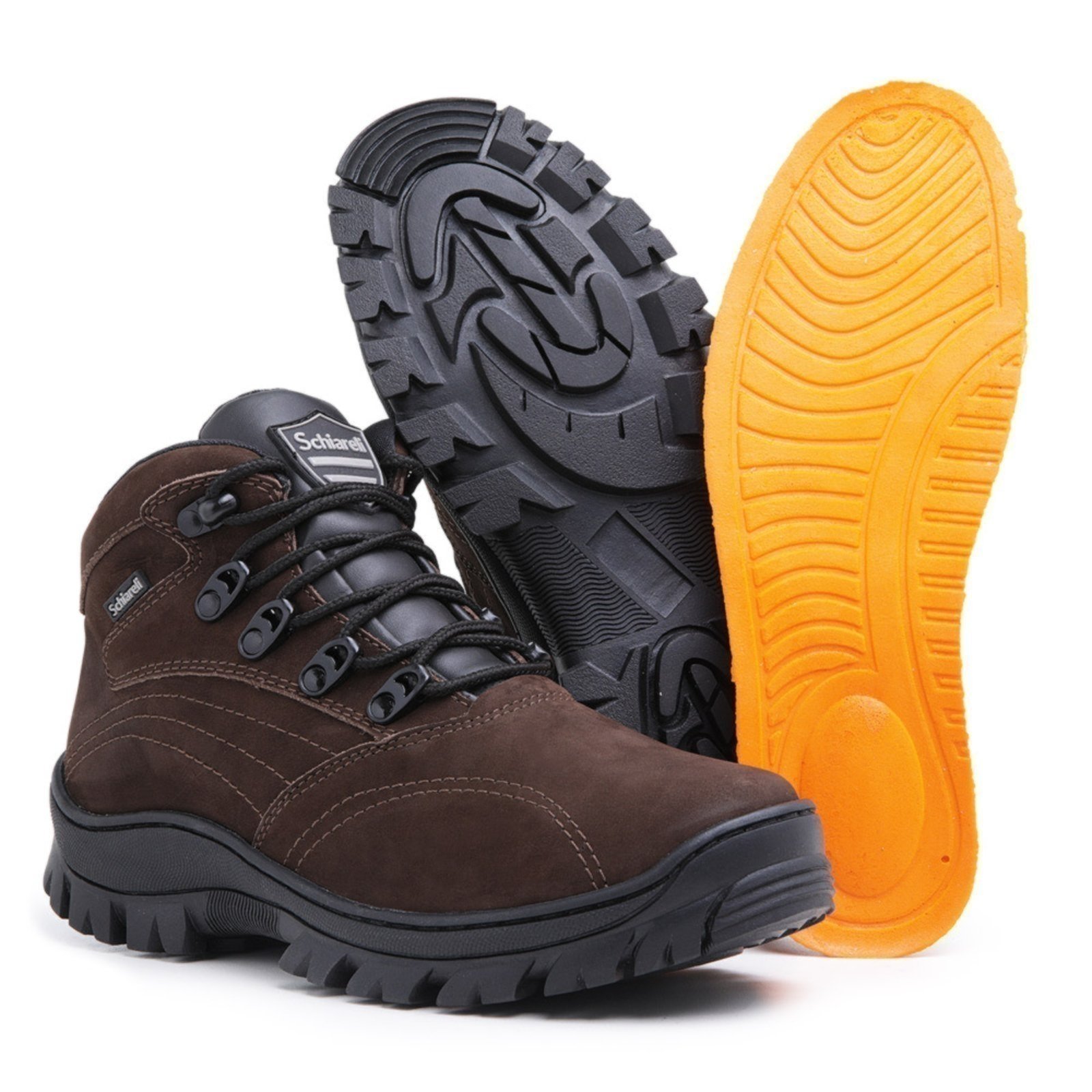 Bota Coturno Masculino De Couro Tratorado Adventure Trilha Blaqueado Cano Curto Sch 970 Marrom