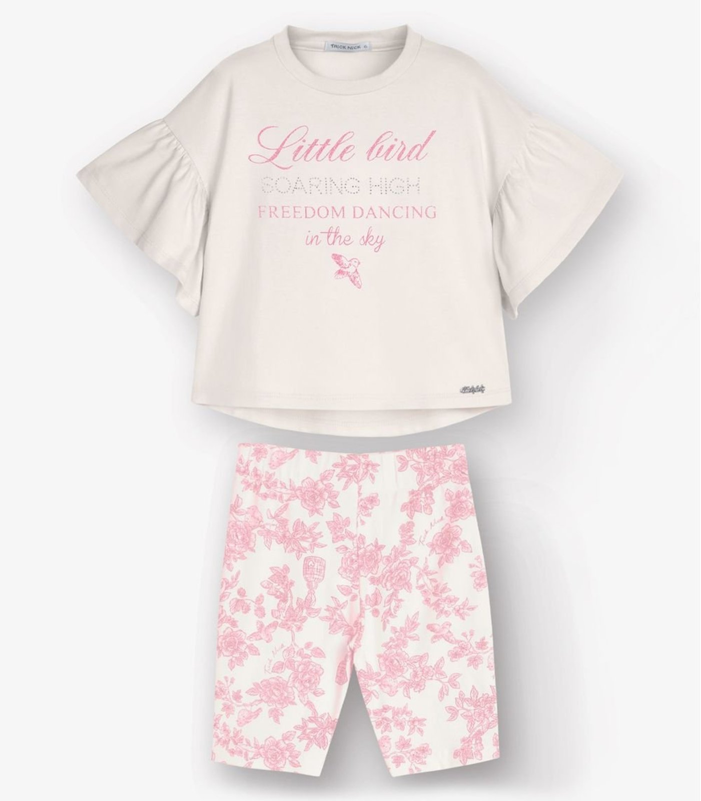 Vista 2 Infantil - Conjunto Blusa com Ciclista Feminino Trick Nick bege Trick Nick bege
