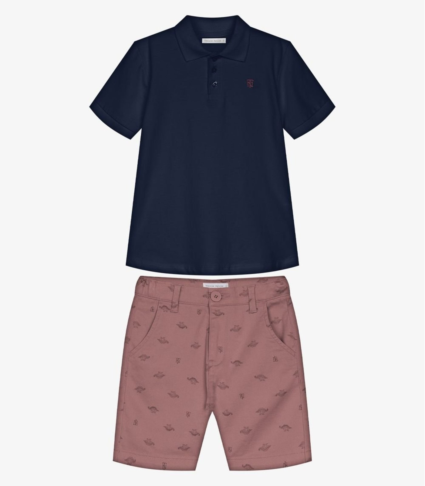 Infantil - Conjunto Polo Com Bermuda Trick Nick Azul