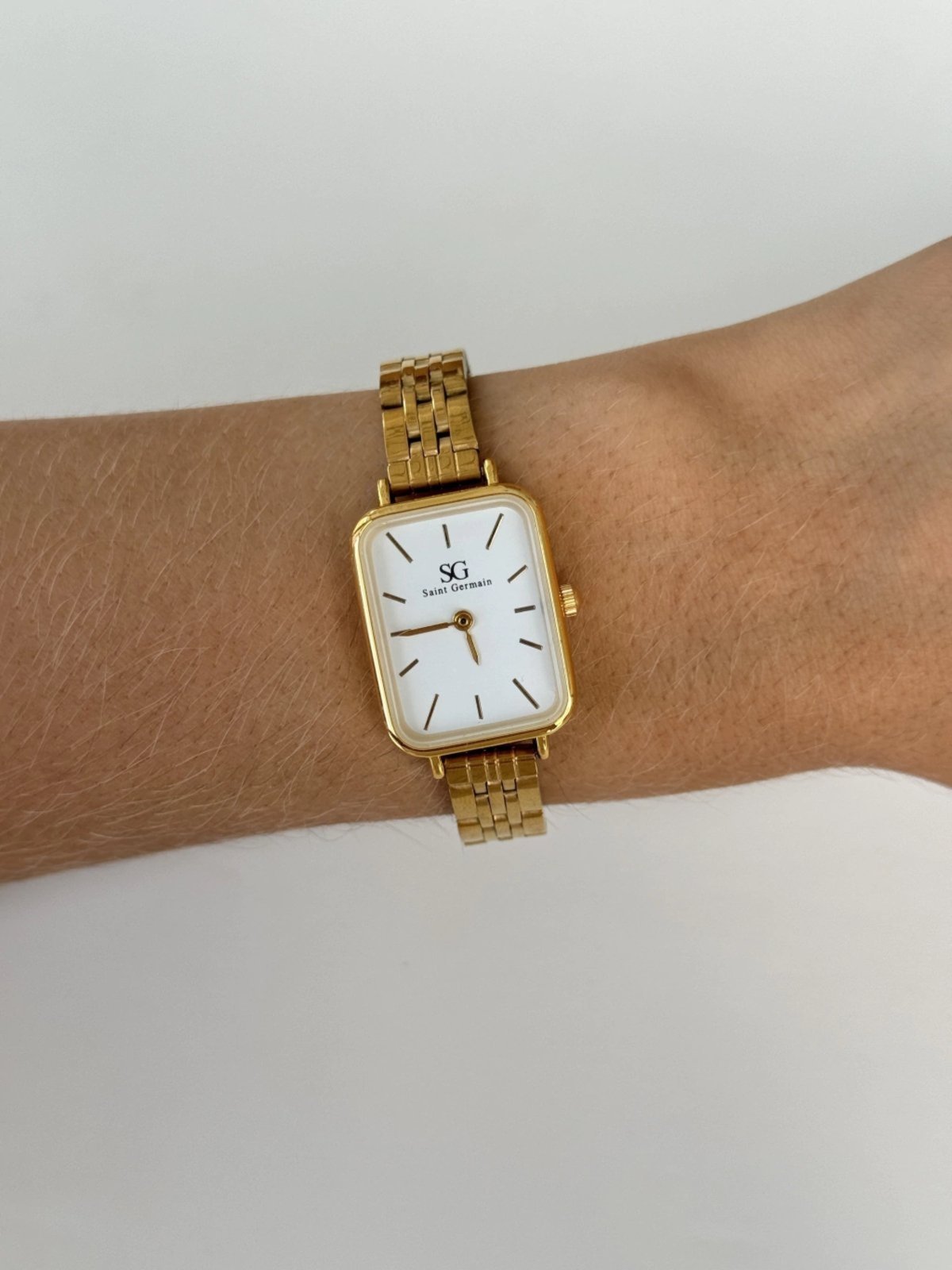 Vista 3 Relógio Feminino Square Madison Gold Saint Germain Brand branco/dourado gold Saint Germain Brand branco/dourado gold