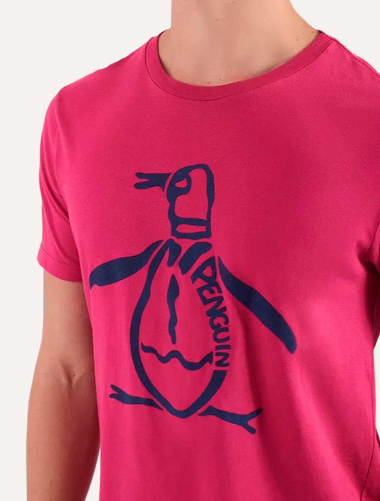 Vista 3 Camiseta Original Penguin Masculina Big Mascot Logo laranja coral Original Penguin laranja coral